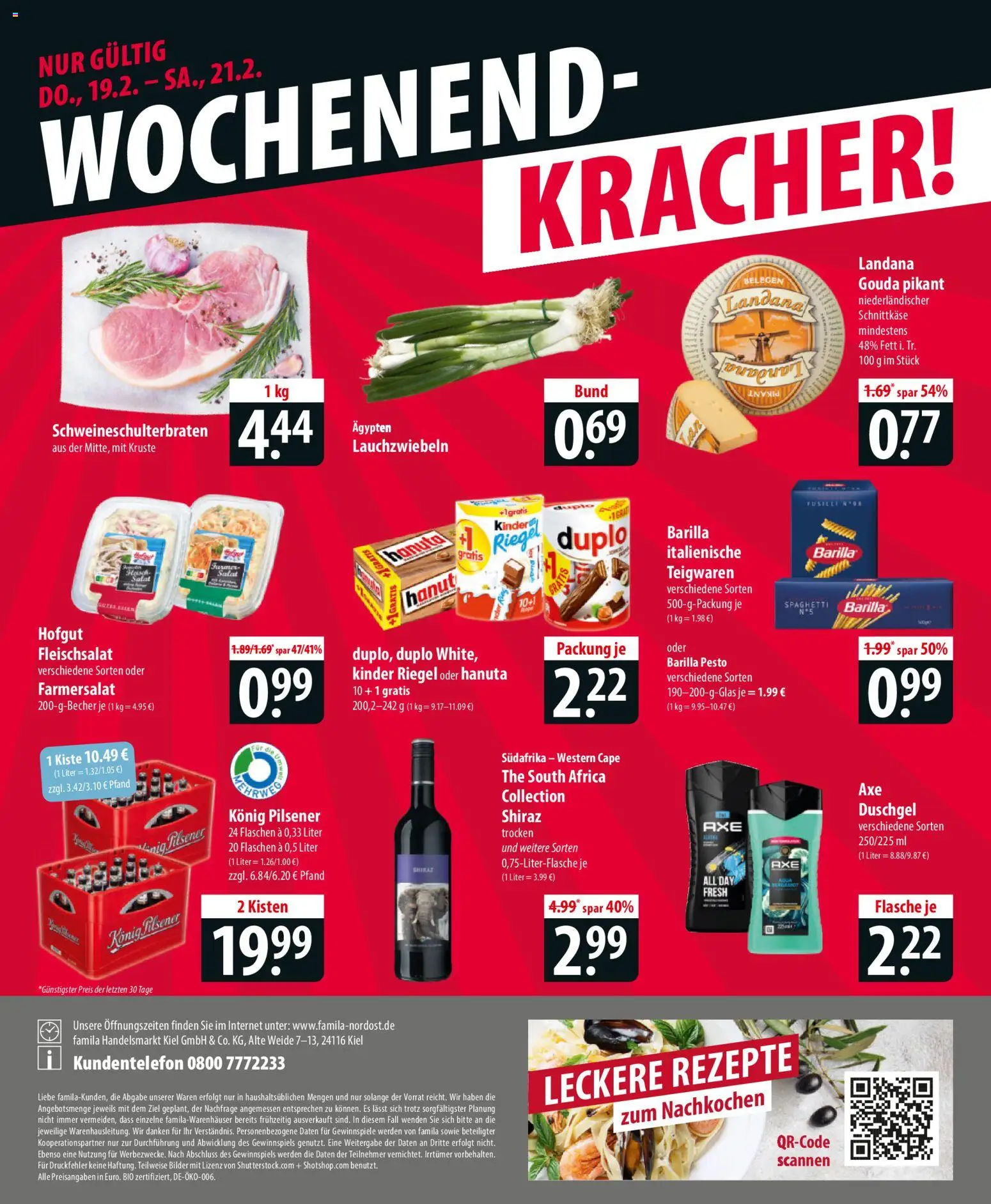 Famila Prospekt 	 – gültig ab 16.02.2026 | Seite: 24 | Produkte: Barilla, Gouda, Barilla pesto, Duschgel