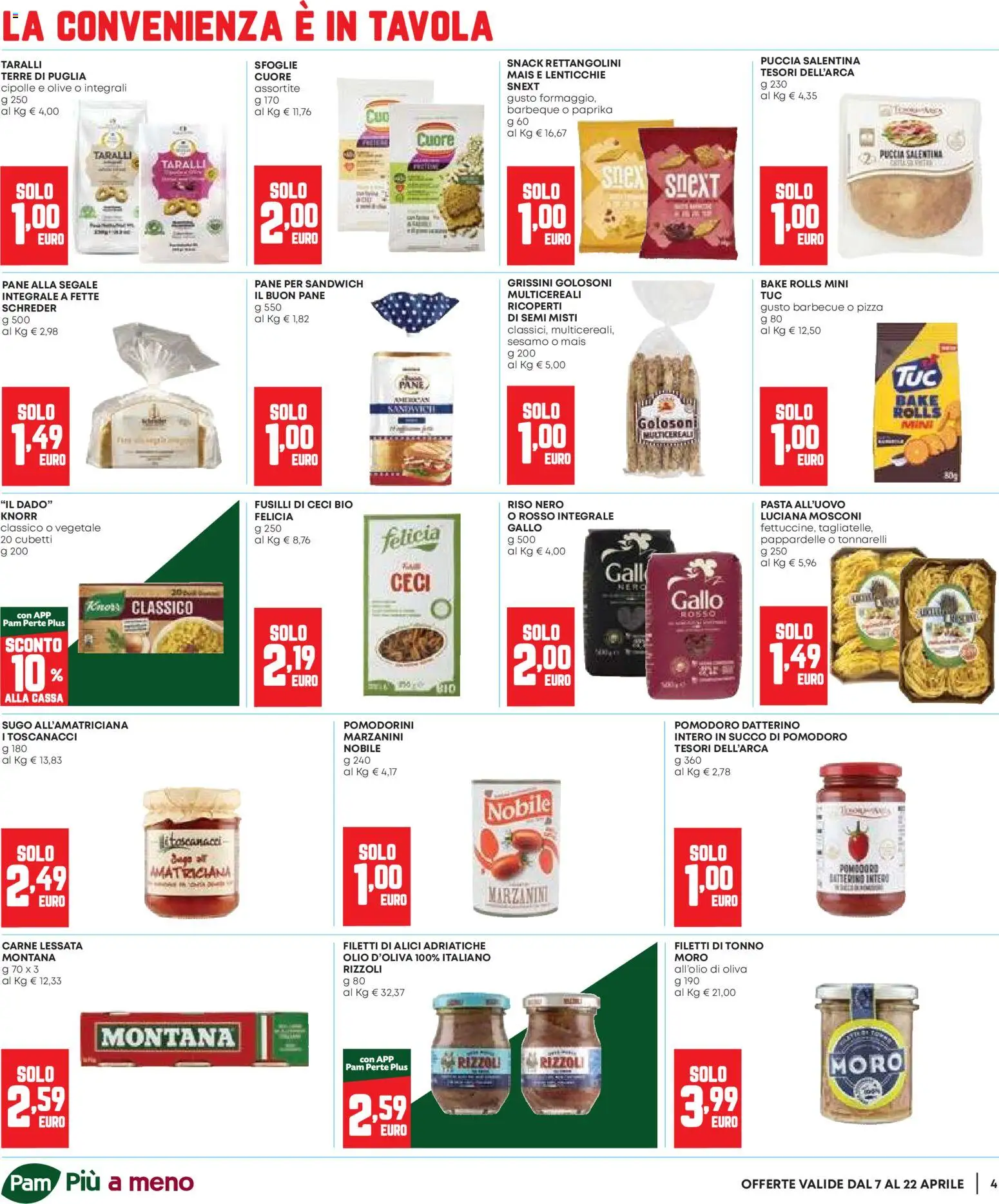 Volantino Panorama del 07.04.2026 | Pagina: 4 | Prodotti: Pizza, Riso, Ceci, Sugo