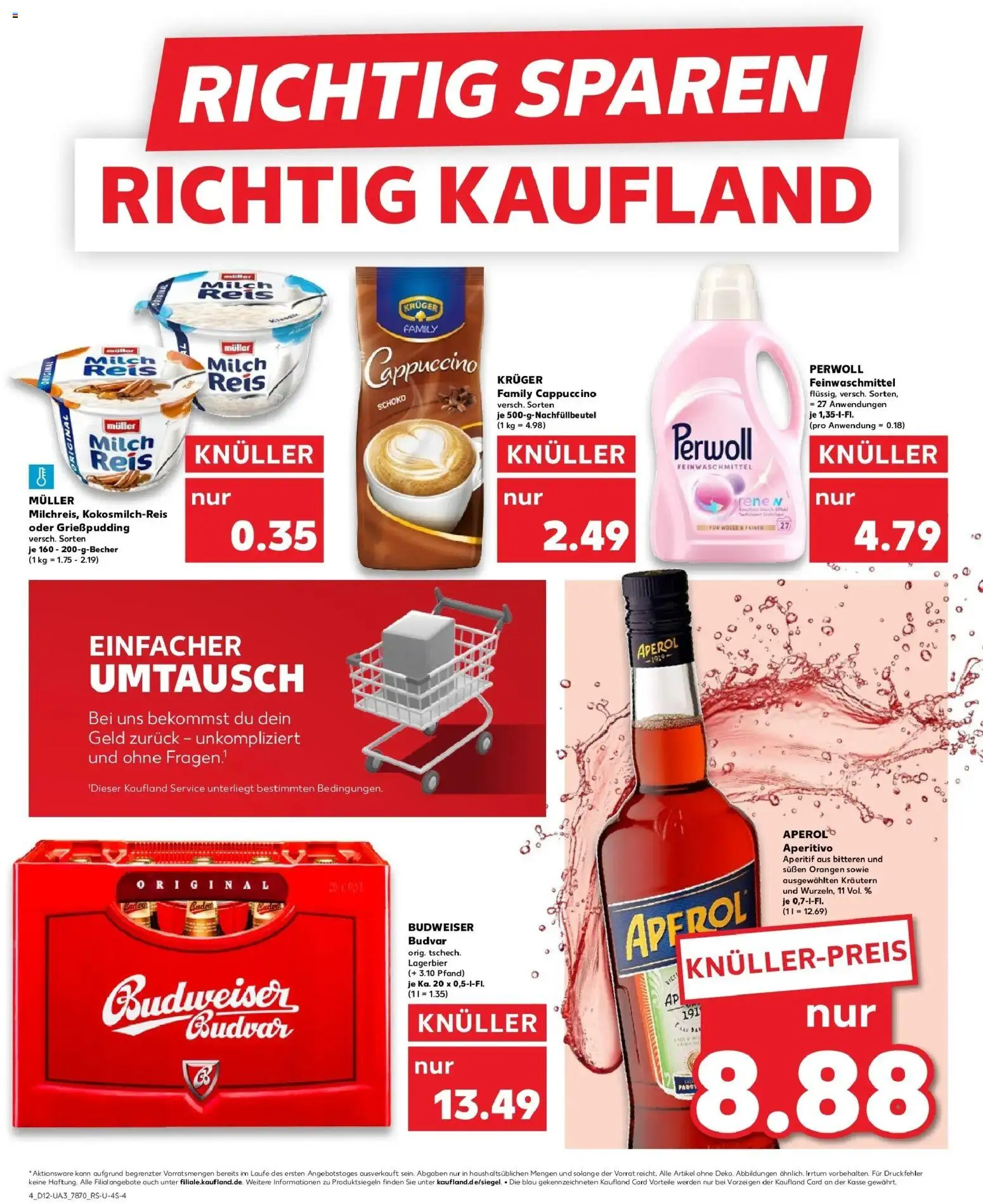 Kaufland Prospekt Weingarten	 – gültig ab 19.03.2026 | Seite: 4 | Produkte: Milch, Perwoll, Orangen, Aperol