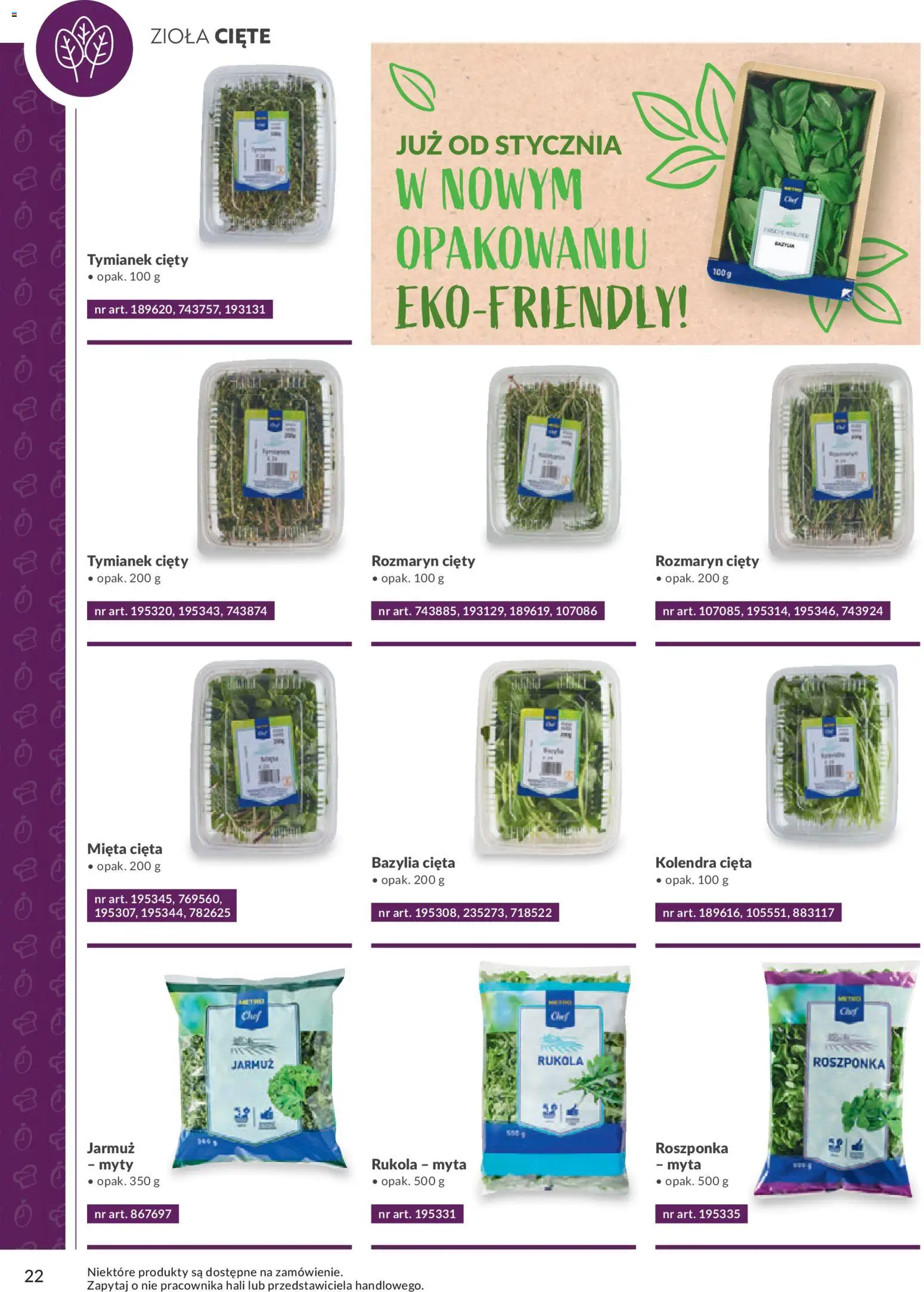 Makro Gazetka - Smart Chef Warzywa i Owoce od 01.01.2026 | Strona: 22 | Produkty: Rukola, Roszponka, Bazylia, Jarmuż