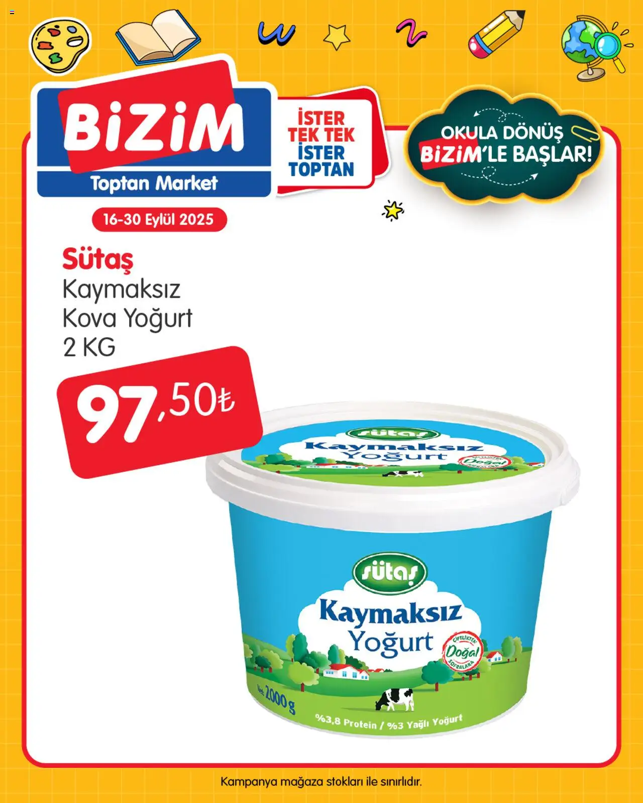 Bizim Toptan - Okula dönüş  - 16.09.2025 tarihinden itibaren geçerlidir | Sayfa: 6 | Ürünler: Yoğurt