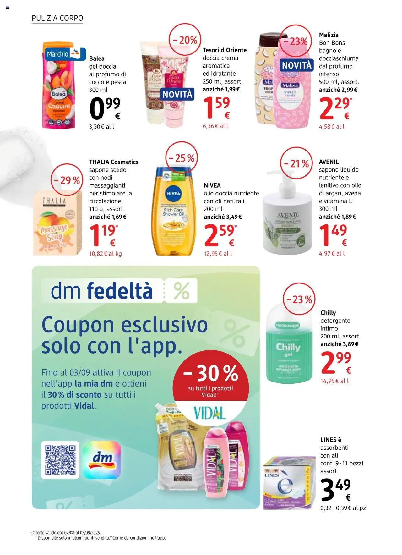 Volantino dm drogerie markt del 07.08.2025 | Pagina: 6 | Prodotti: Crema, Sapone, Detergente intimo, Profumo