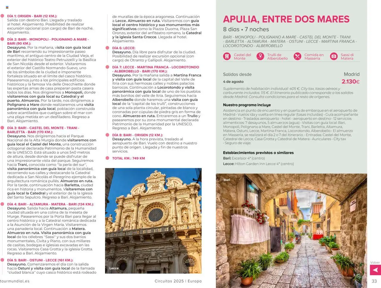 Viajes El Corte Inglés Circuitos exclusivos │ válido desde el 01.05.2025 | Página: 33 | Productos: Pasta, Auriculares, Panadería