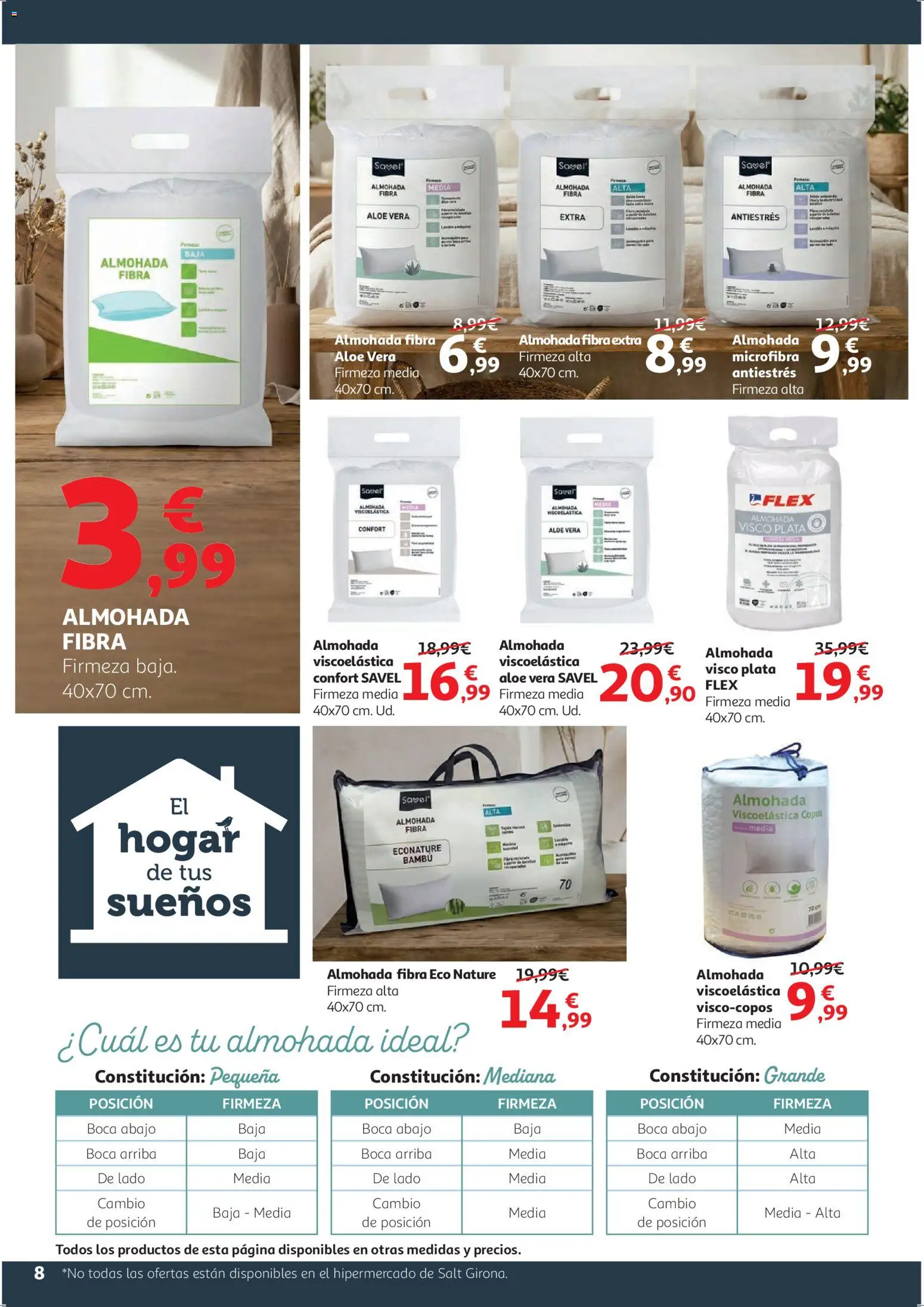 Alcampo - HP Blanco │ válido desde el 09.01.2026 | Página: 8 | Productos: Copos, Almohada
