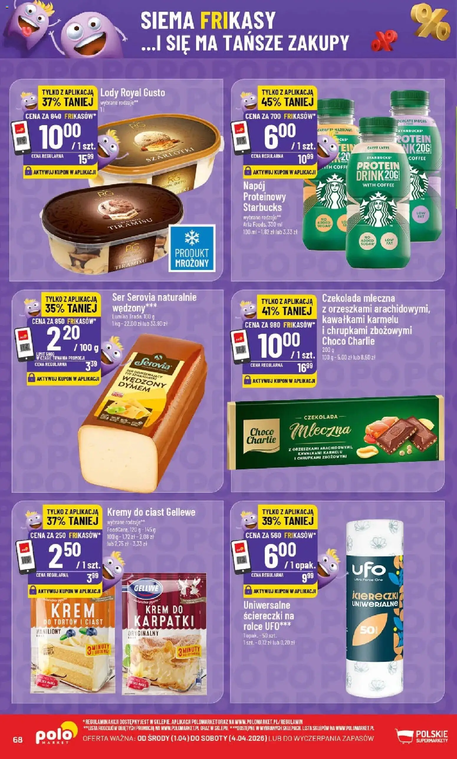 POLOmarket gazetka od 01.04.2026 | Strona: 68 | Produkty: Ser dojrzewający, Tiramisu, Krem, Lody