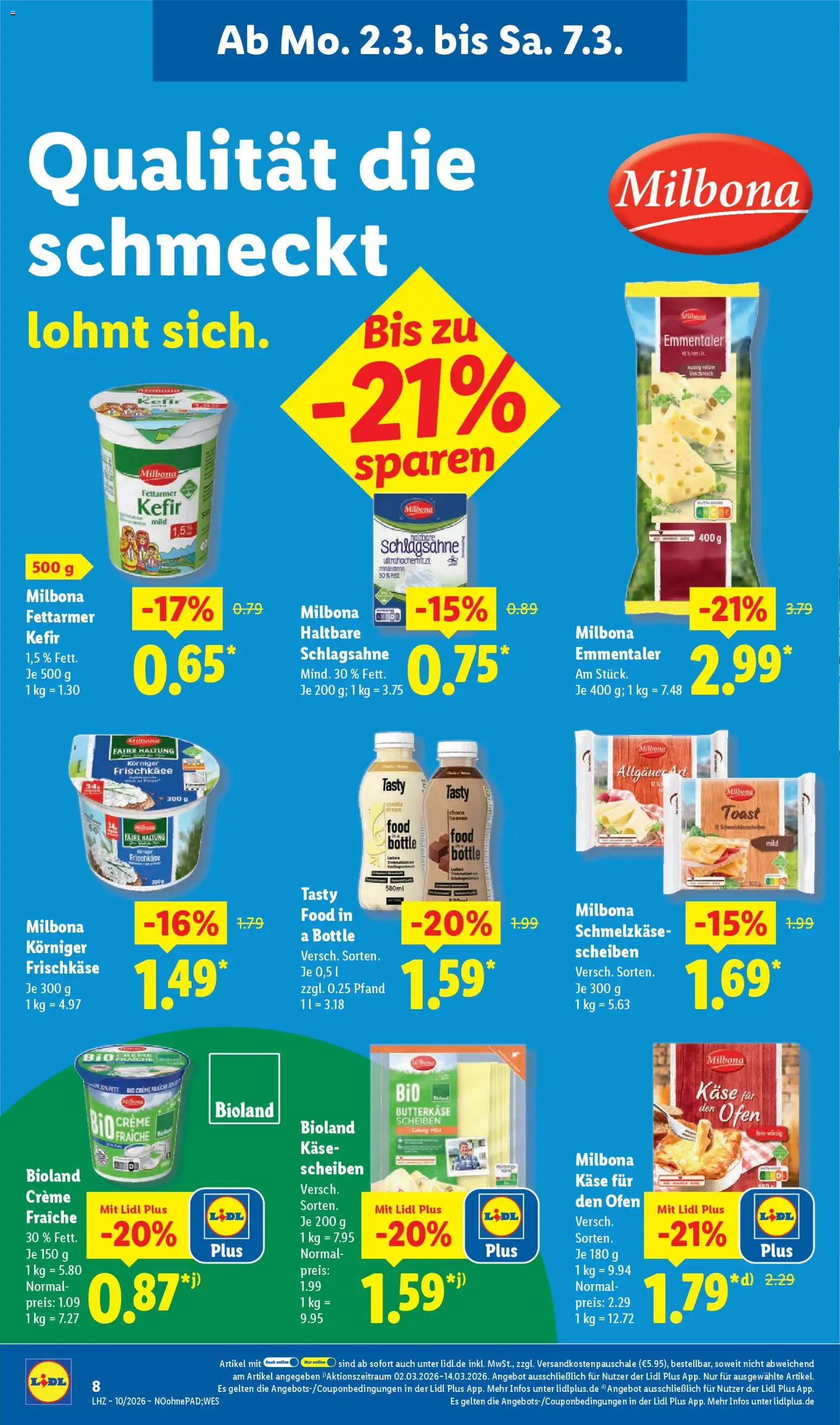 Lidl Prospekt Marne – gültig ab 02.03.2026 | Seite: 22 | Produkte: Ofen, Kefir, Toast, Creme