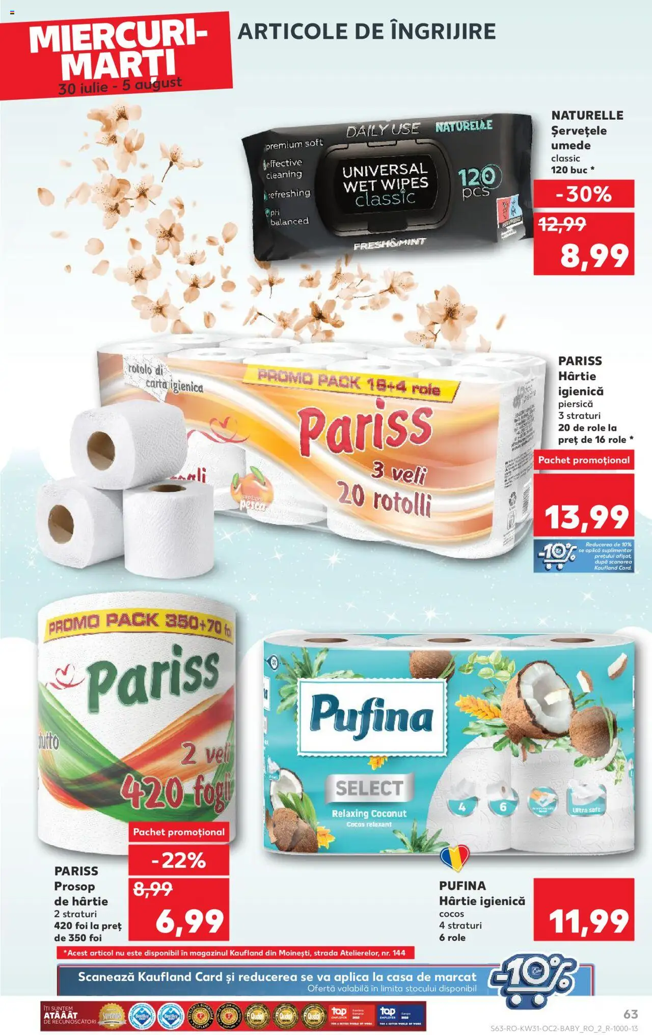 Kaufland RO akciós ujság - amely érvényes a következő dátumtól: 30.07.2025 | Oldal: 63