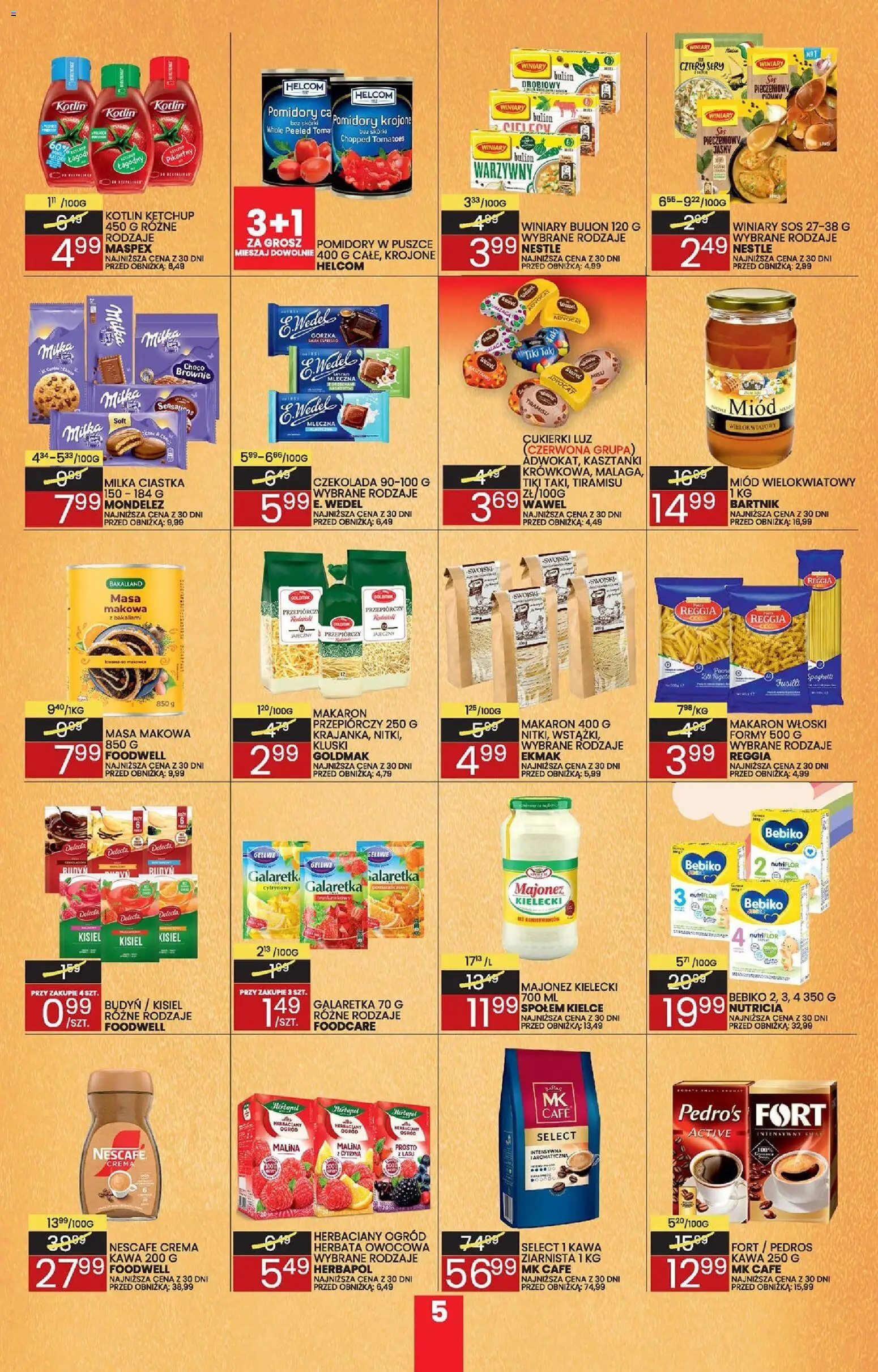 Wafelek Gazetka od 17.12.2025 | Strona: 5 | Produkty: Galaretka, Nescafe, Milka, Cukierki