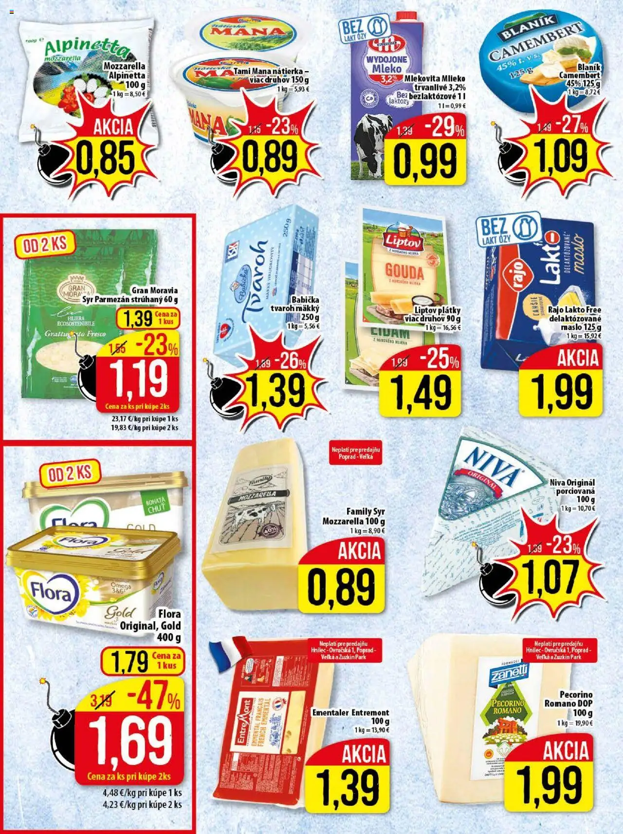 Klas leták │ platný od 11.08.2025 | Strana: 8 | Produkty: Maslo, Mlieko, Parmezán, Flora