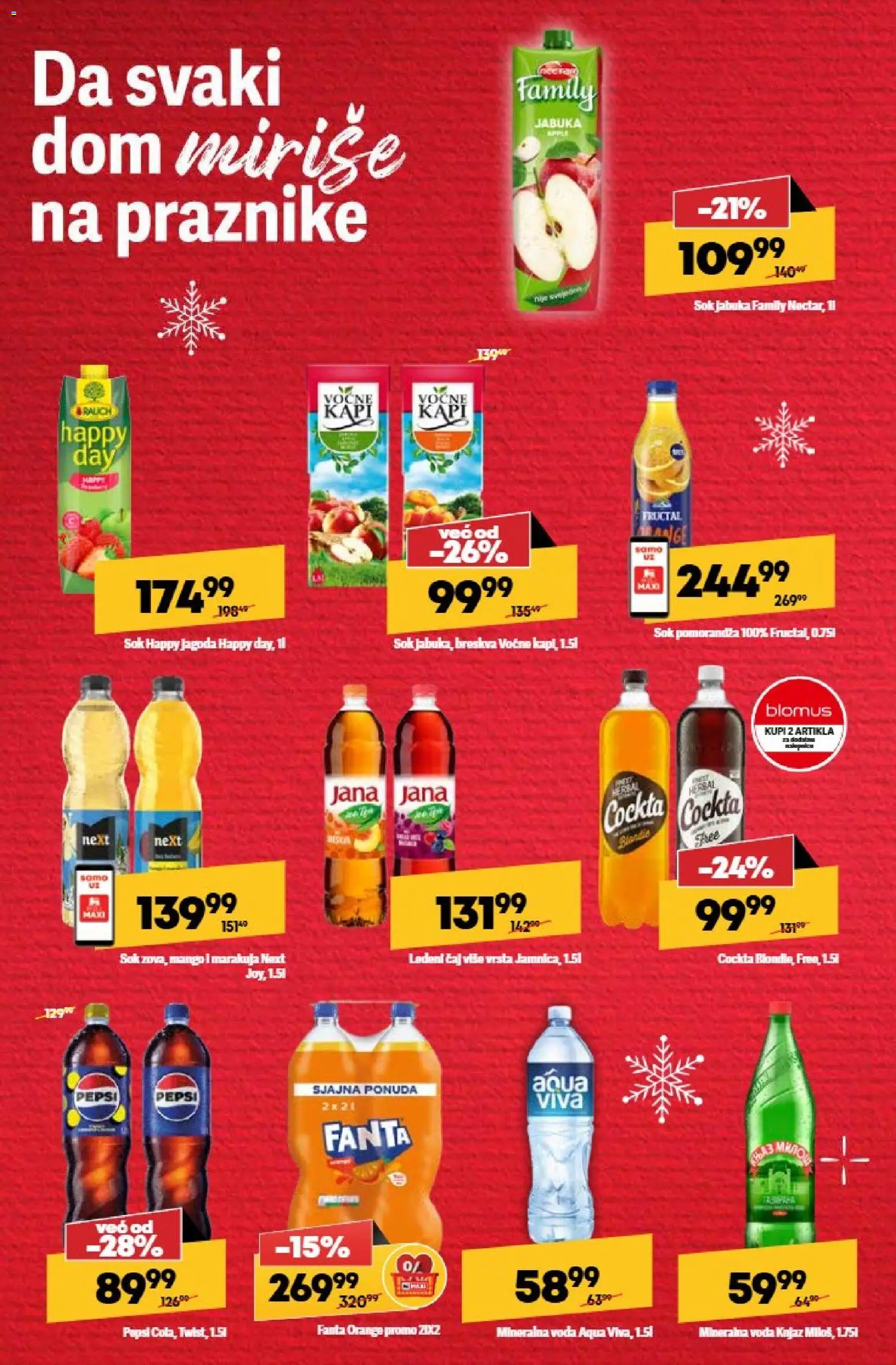 Maxi katalog - važi od 22.12.2025 | Strana: 32 | Proizvode: Voda, Pomorandza, Mineralna voda, Čaj