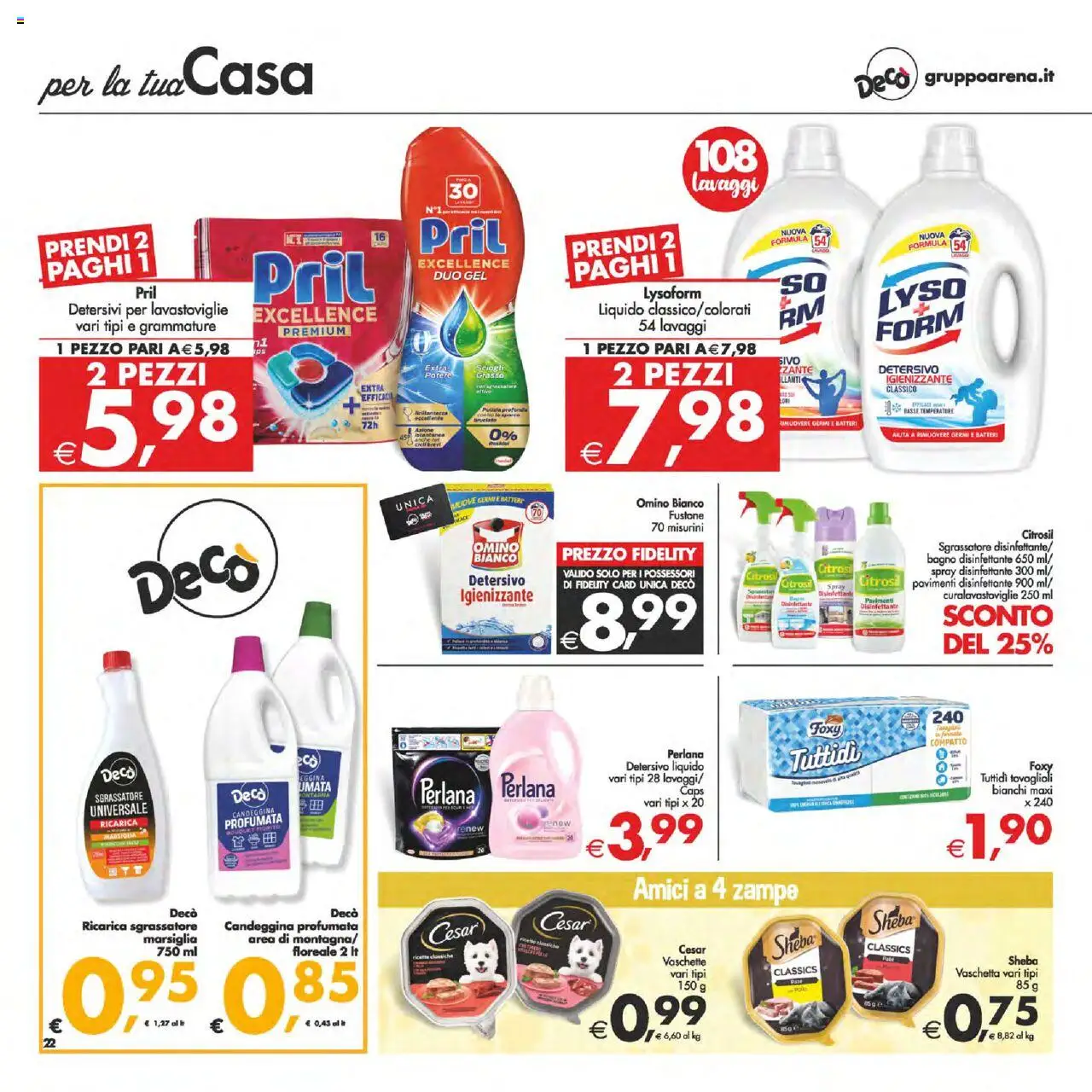 Volantino Decò del 12.09.2025 | Pagina: 22 | Prodotti: Sgrassatore, Lavastoviglie, Bagno, Vaschette