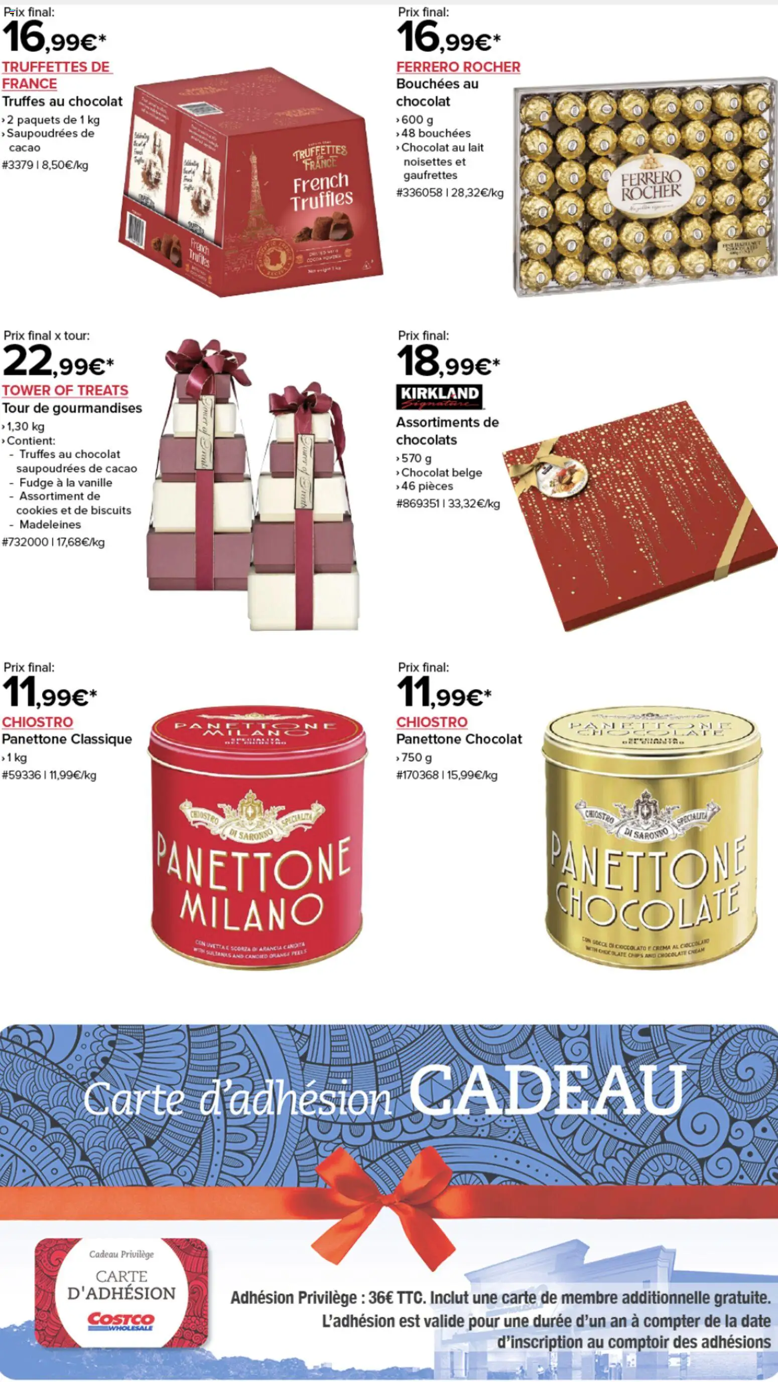 {H1} | Page: 3 | Produits: Panettone, Ferrero rocher, Chocolat, Biscuits