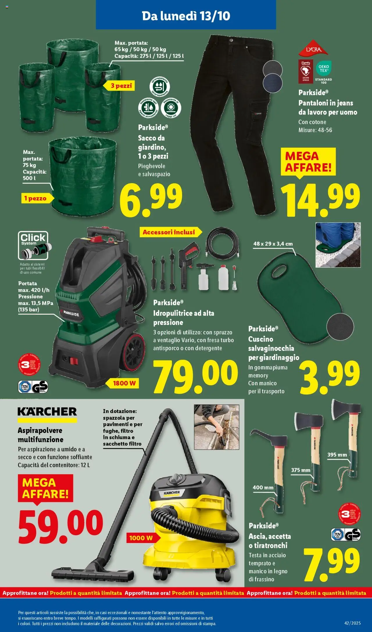 Volantino Lidl del 13.10.2025 | Pagina: 37 | Prodotti: Spazzola, Detergente, Pantaloni, Cuscino