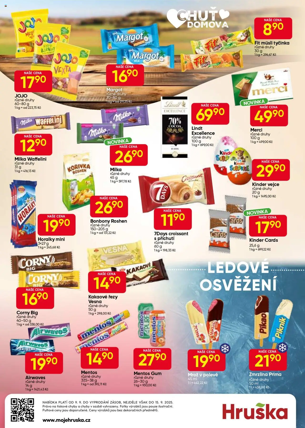 Hruška leták od 09.09.2025 | Strana: 8 | Produkty: Bonbóny, Merci, Zmrzlina, Kinder