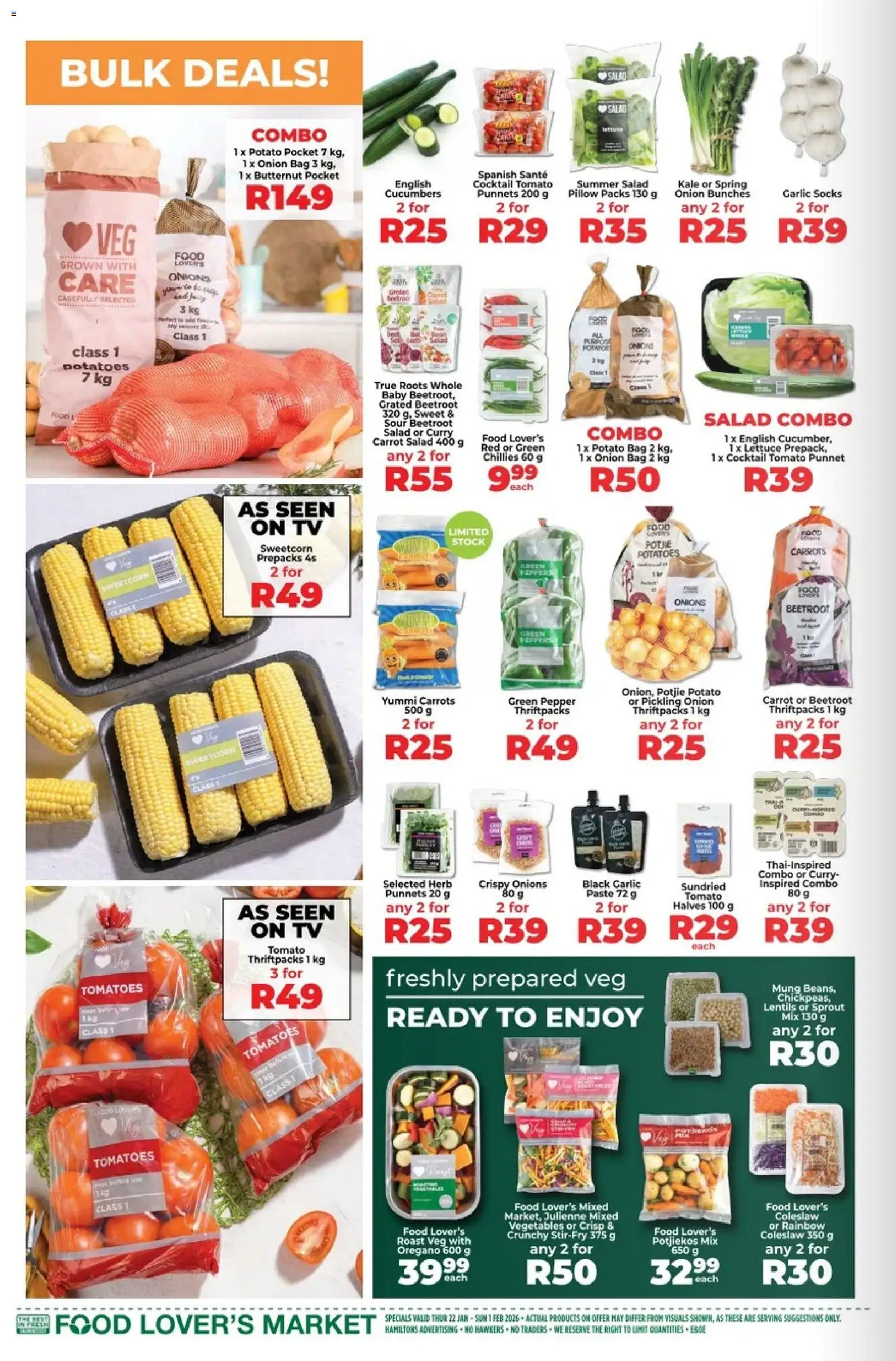 New Food Lover's Market catalogue – valid from 22.01.2026 | Page: 2 | Products: Tomatoes, Cucumbers, Stock, Salad