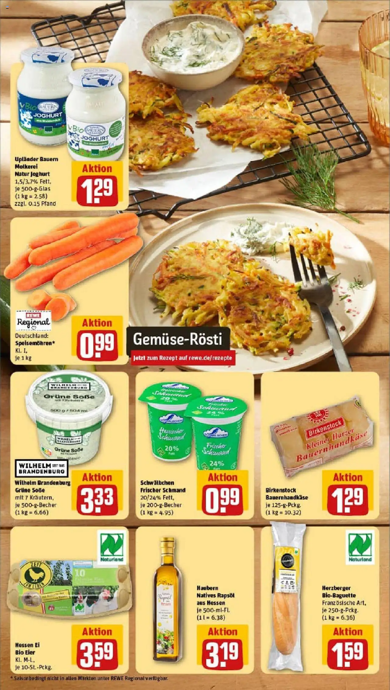 Rewe prospekt Sprendlingen	 - gültig ab dem 13.07.2025 | Seite: 4 | Produkte: Joghurt, Rapsöl, Baguette, Soße