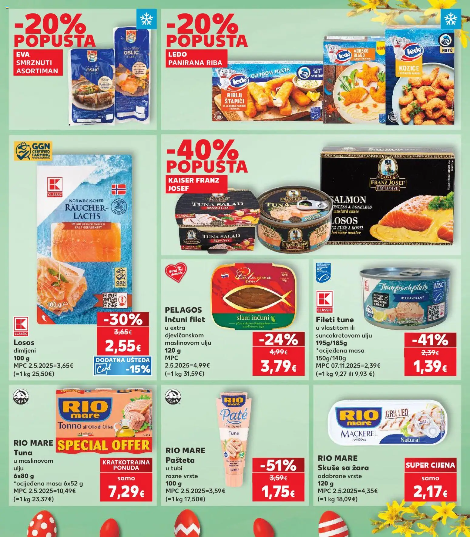 Kaufland katalog | vrijedi od 01.04.2026 | Stranica: 7 | Proizvodi: Riba, Pašteta, Štapići, Oslić