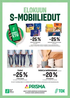 Katso Prisma tarjoukset - Elokuun S-mobiiliedut voimassa alkaen 01.08.2025