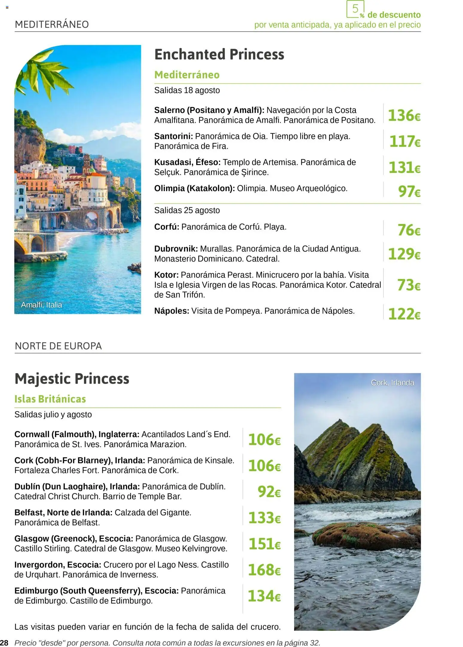 Viajes El Corte Inglés Excursiones Cruceros │ válido desde el 18.03.2026 | Página: 28 | Productos: Navegación