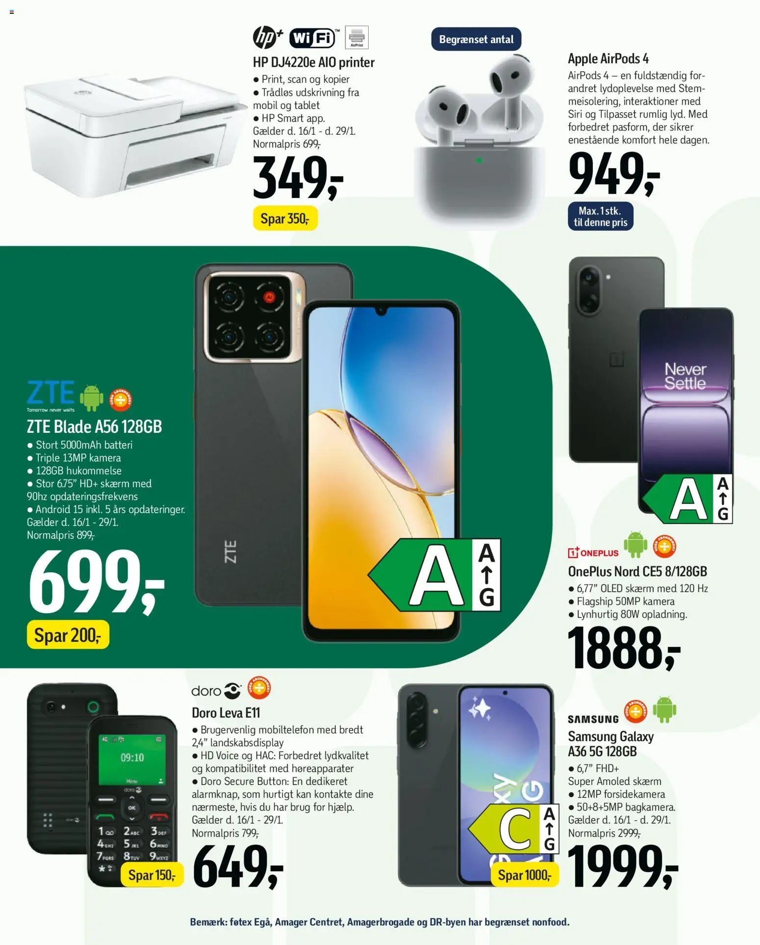 Føtex tilbudsavis – gyldig fra 16.01.2026 | Side: 55 | Produkter: Tablet, Airpods, Søm, Kamera