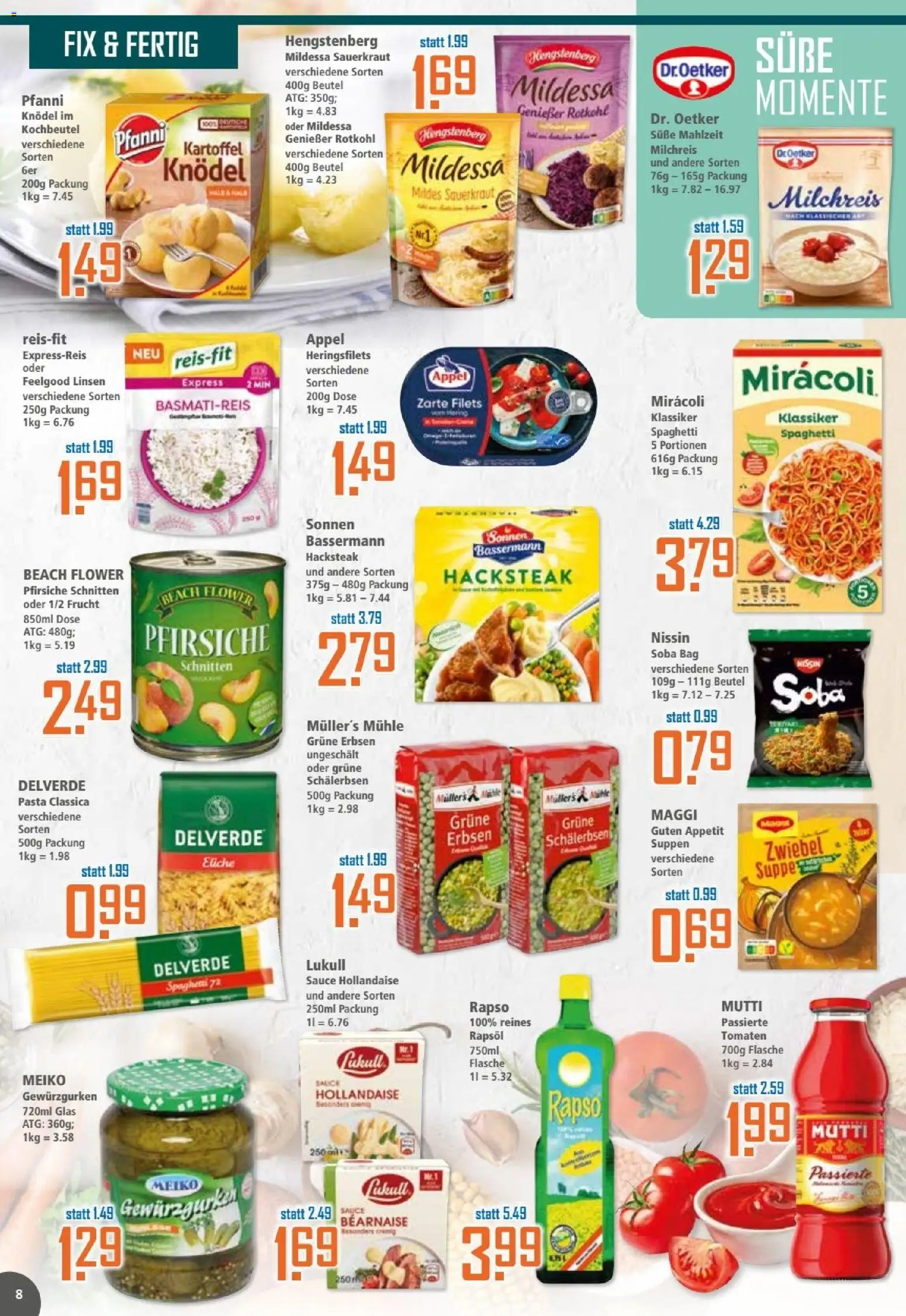 Klaas & Kock Prospekt – gültig ab 12.01.2026 | Seite: 8 | Produkte: Mühle, Rotkohl, Pasta, Erbsen