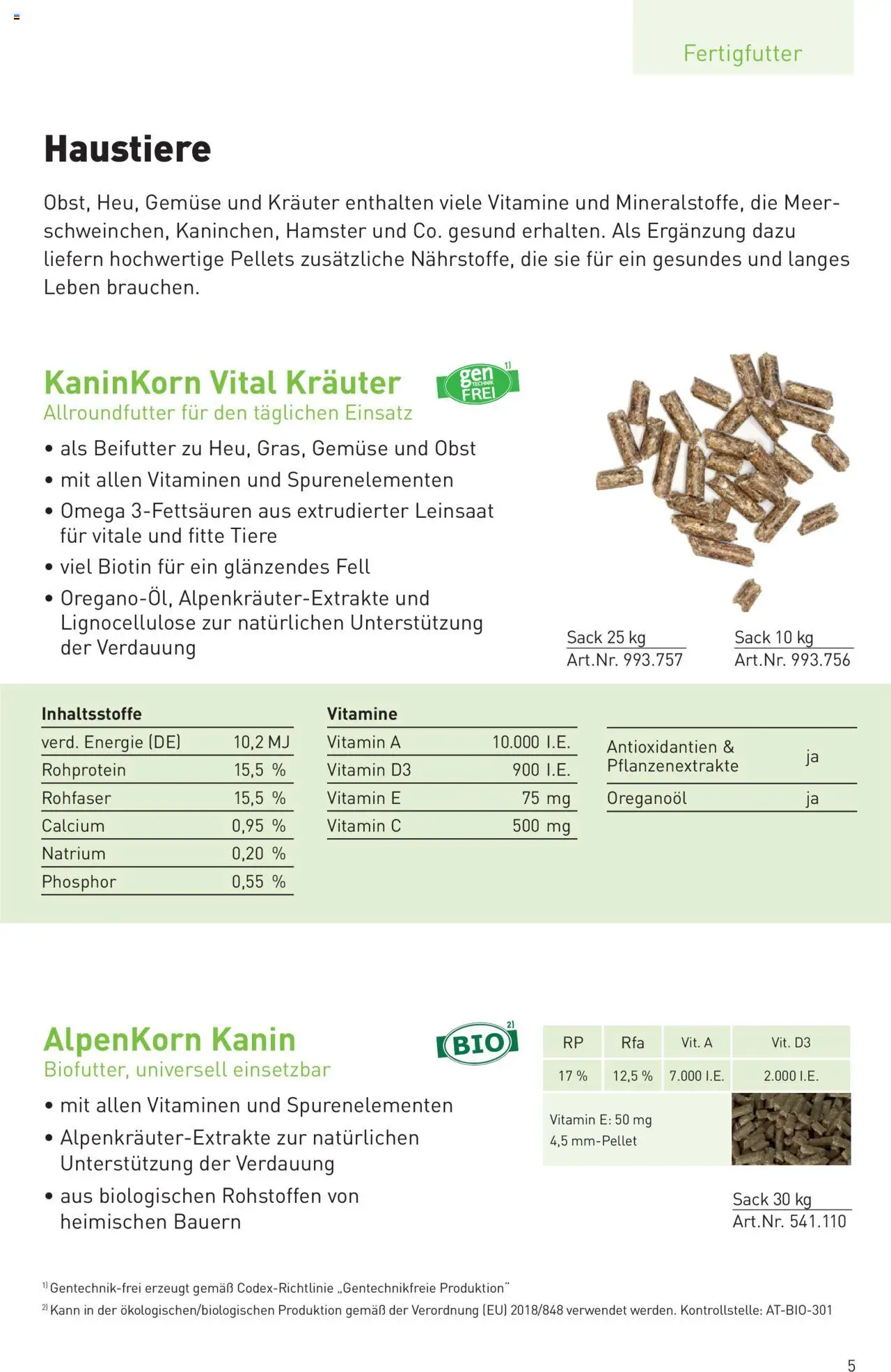 Lagerhaus Garant Qualitätsfutter Nager gültig ab 01.10.2025 | Seite: 5 | Produkte: Gemüse, Obst
