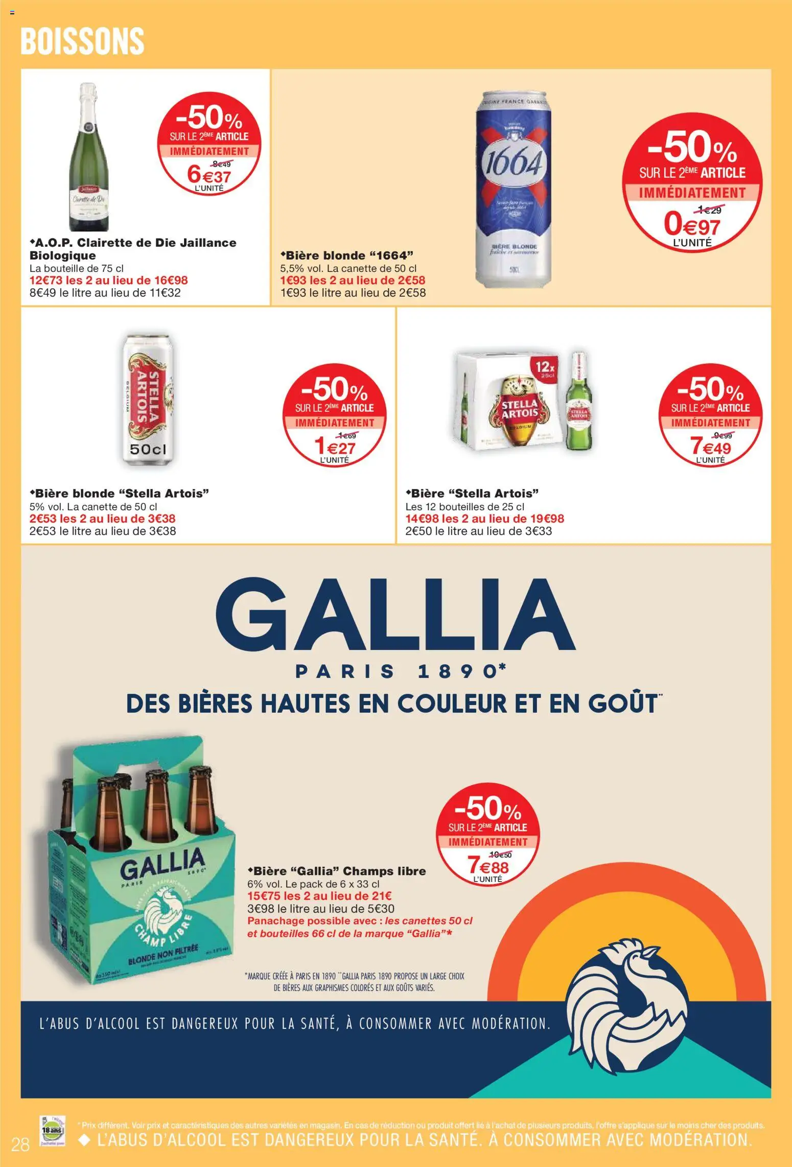 {H1} | Page: 28 | Produits: Bière blonde, Clairette de die, Bière