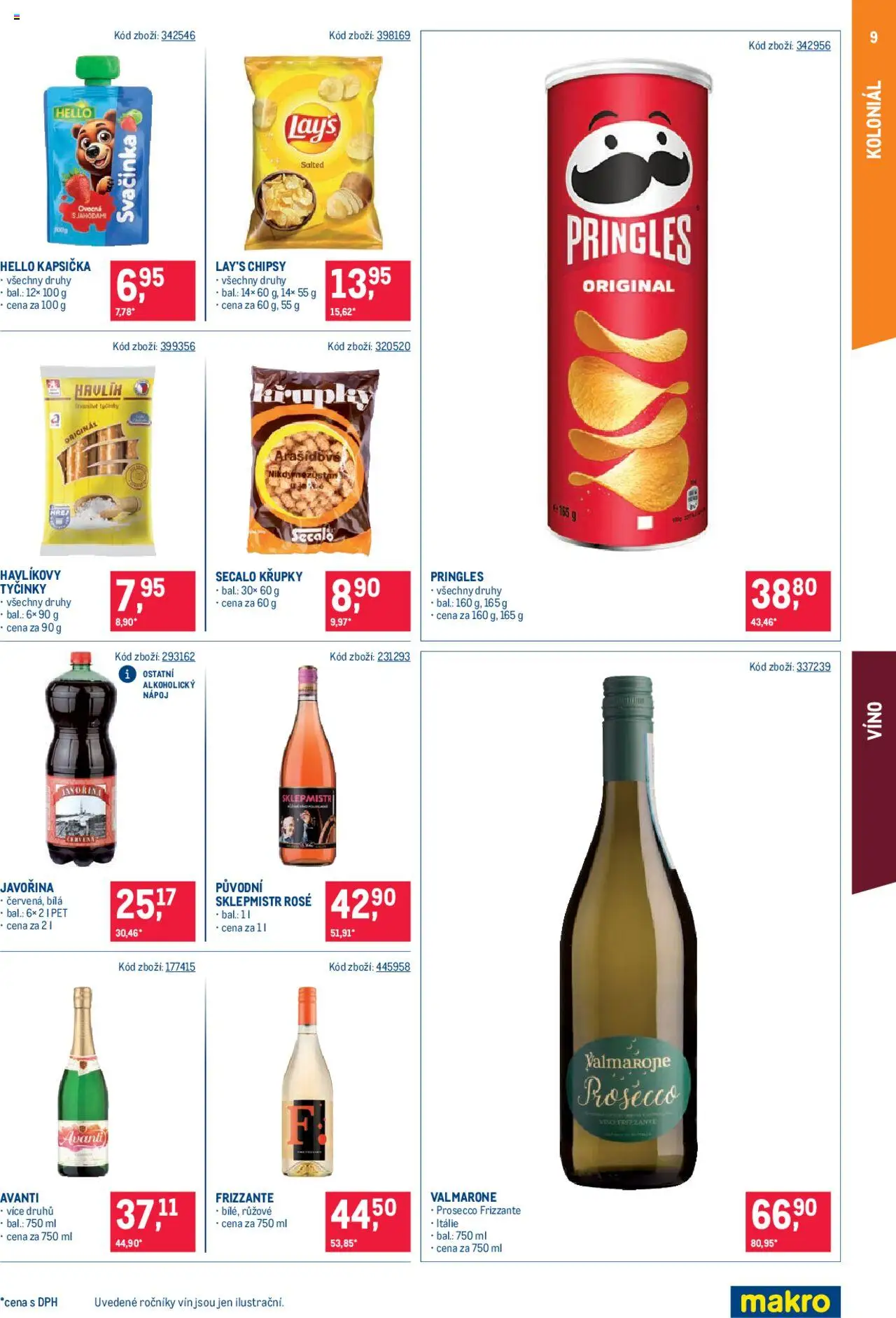 Makro leták - Maloobchod od 10.09.2025 | Strana: 9 | Produkty: Prosecco, Frizzante, Lay's, Chipsy