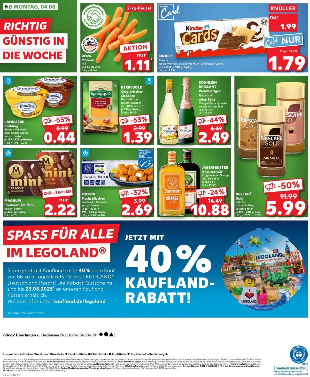 Kaufland prospekt Überlingen	 - gültig ab dem 03.08.2025 | Seite: 3 | Produkte: Nescafe, Sekt, Pudding, Fisch