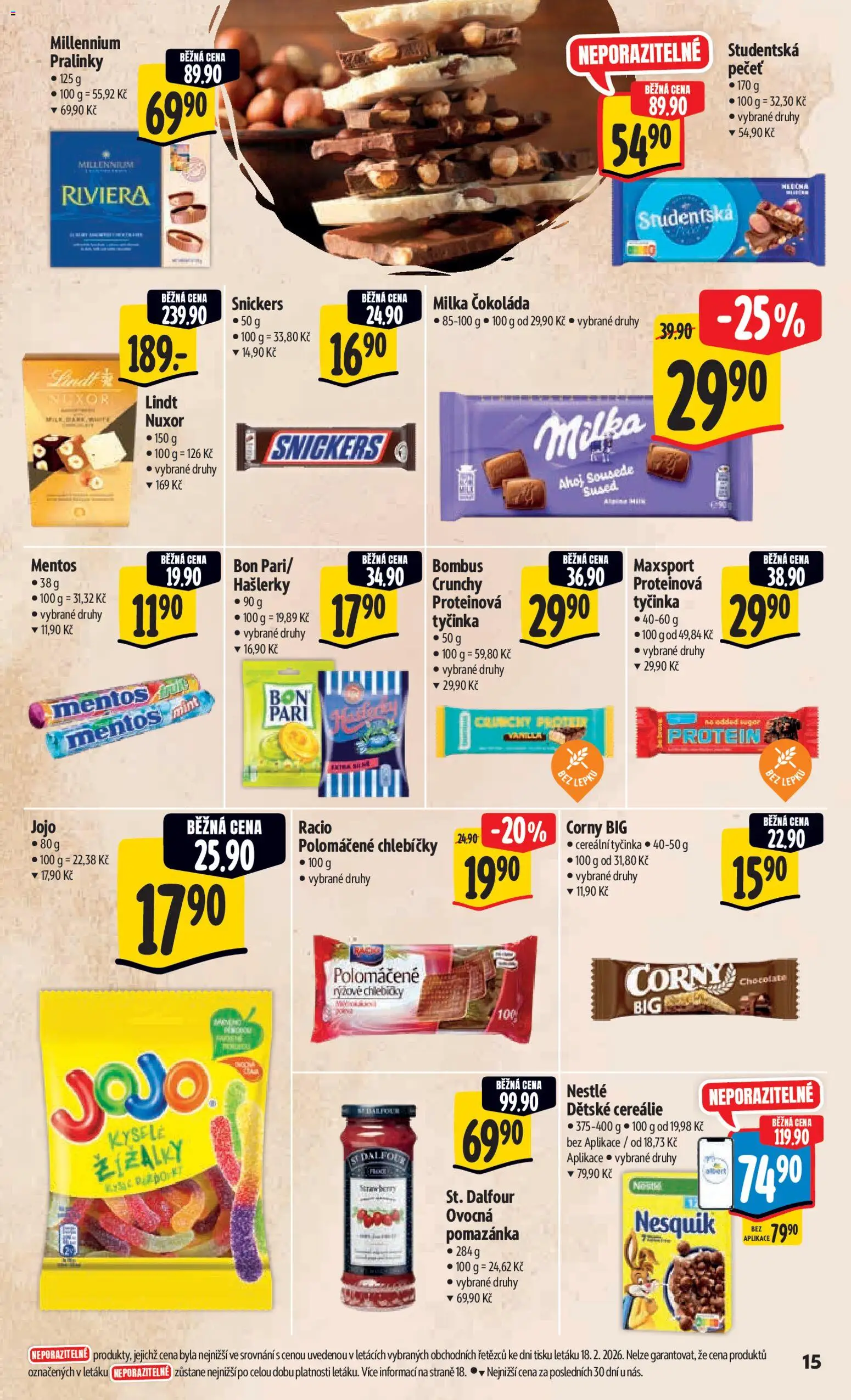 Albert leták - Hypermarket od 25.02.2026 | Strana: 21 | Produkty: Jojo, Milka, Cereálie, Protein