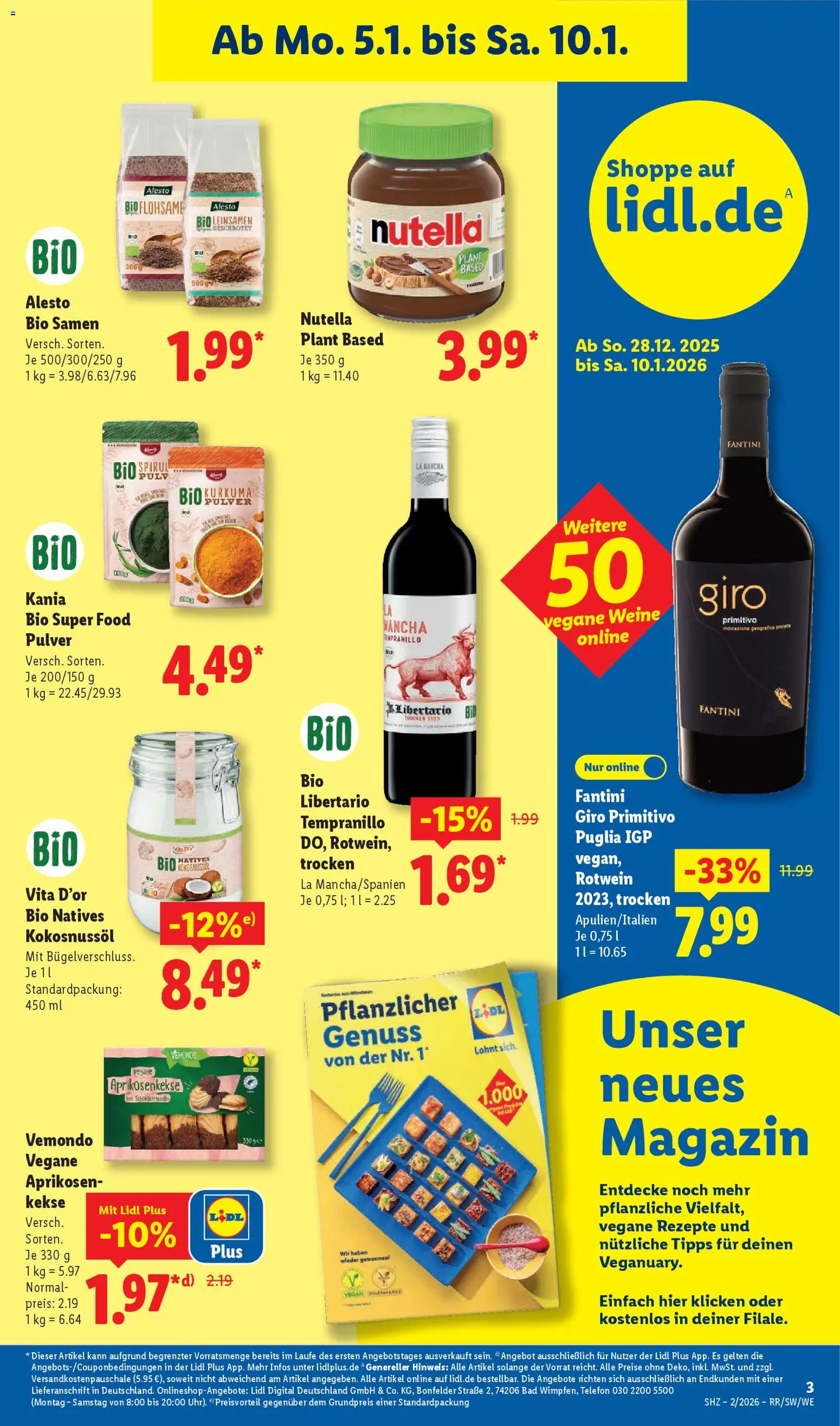 Lidl Prospekt Gundelsheim – gültig ab 05.01.2026 | Seite: 3 | Produkte: Bad, Nutella, Kekse, Telefon