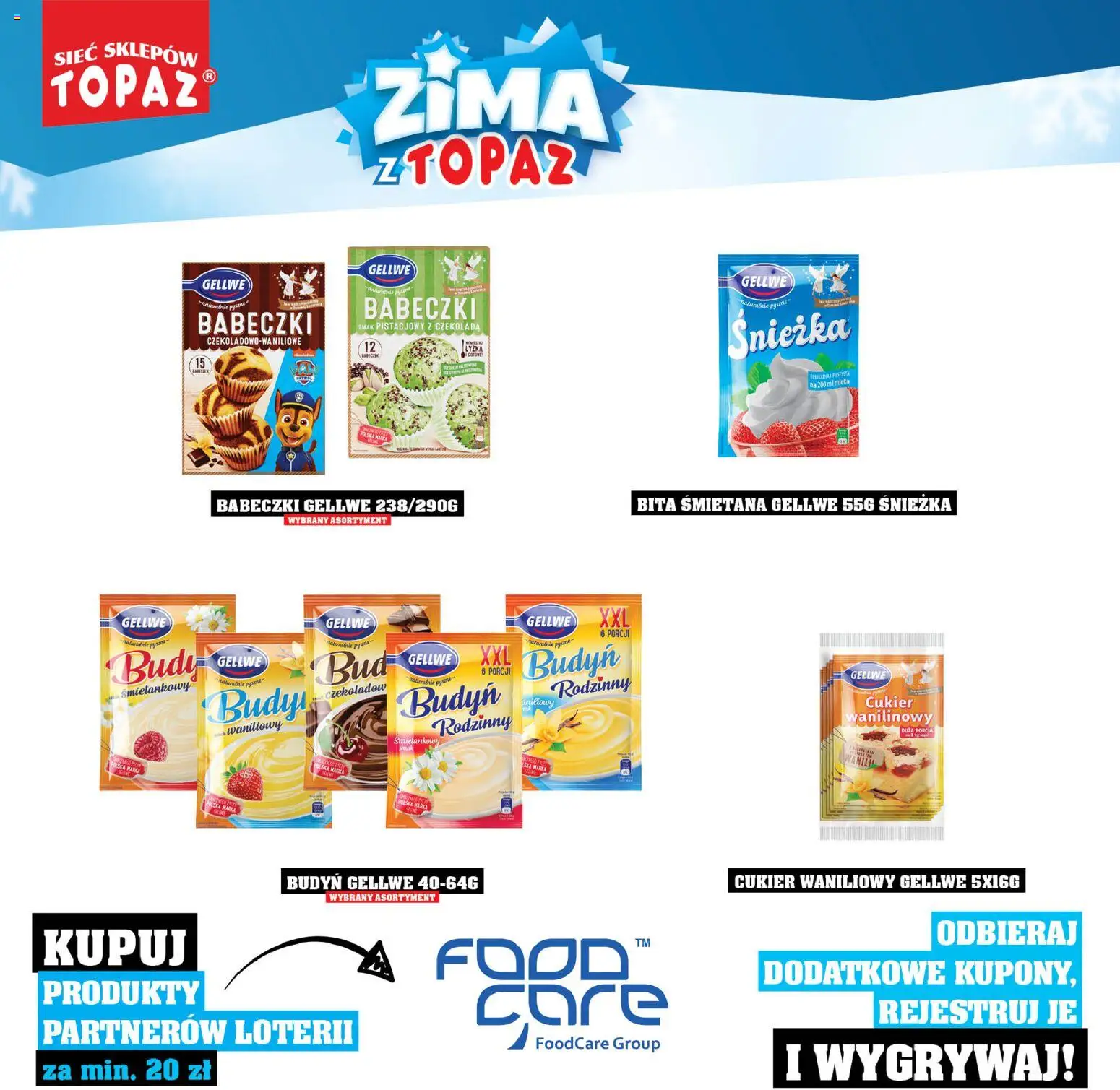 Topaz Gazetka - Katalog Produktów Objętych Loterią od 01.12.2025 | Strona: 46 | Produkty: Babeczki, Czekolada, Śmietana, Cukier