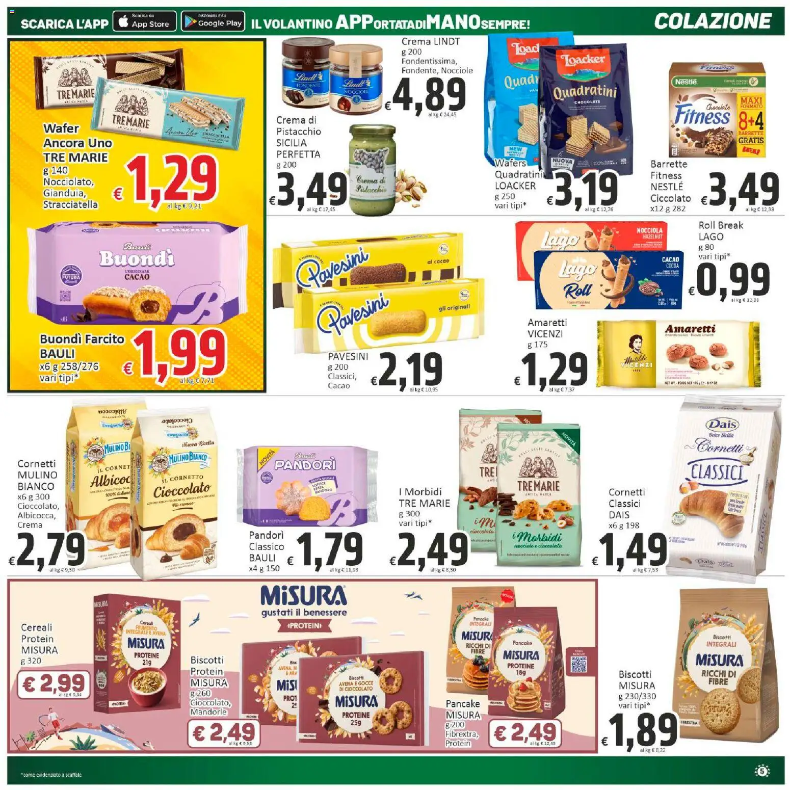 Volantino Paghi Poco del 20.11.2025 | Pagina: 5 | Prodotti: Cioccolato, Cereali, Biscotti, Mandorle