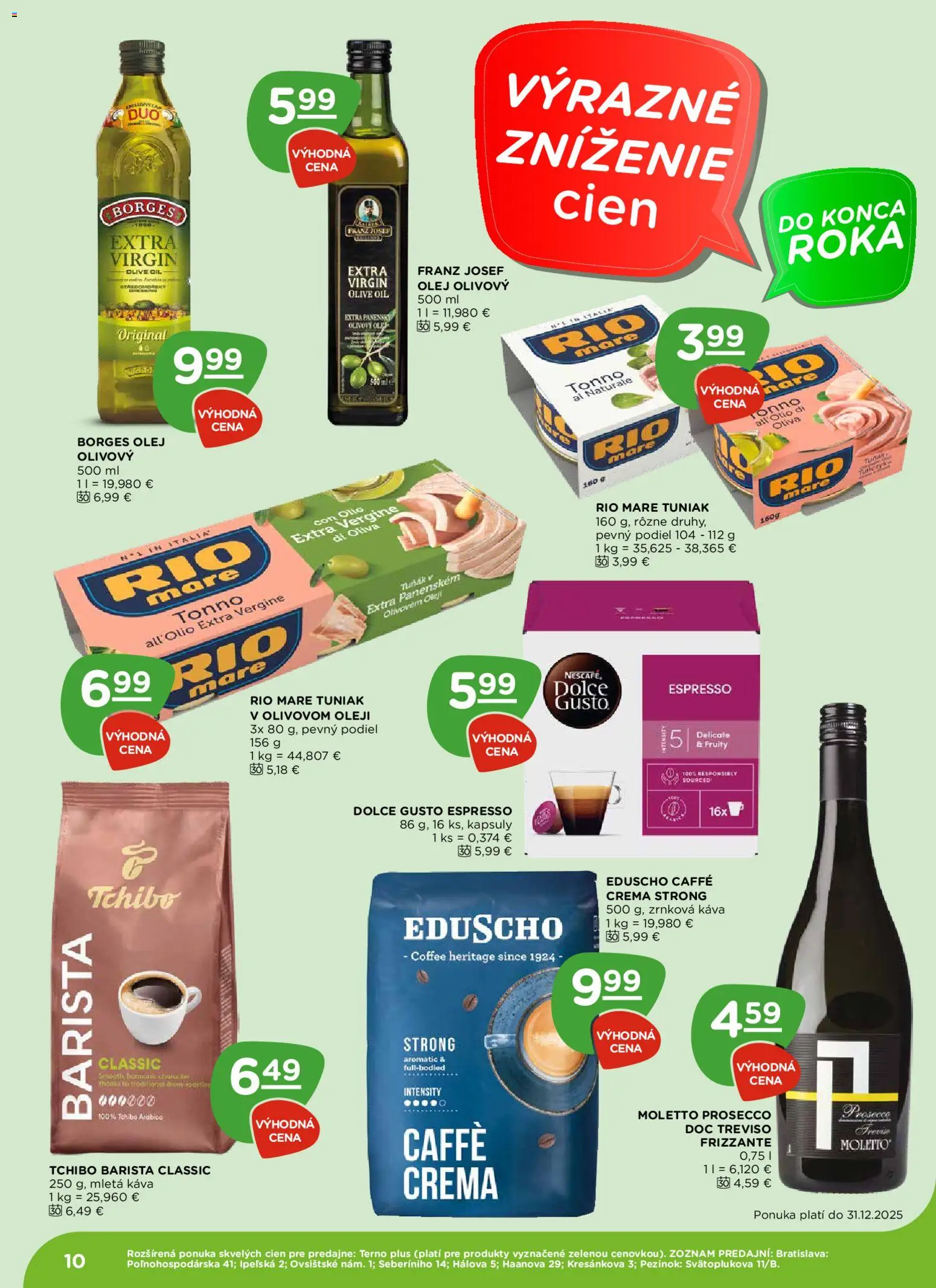 Nové Terno akcie – leták je platný od 18.12.2025 | Strana: 10 | Produkty: Dolce Gusto, Olej, Káva, Olivový olej