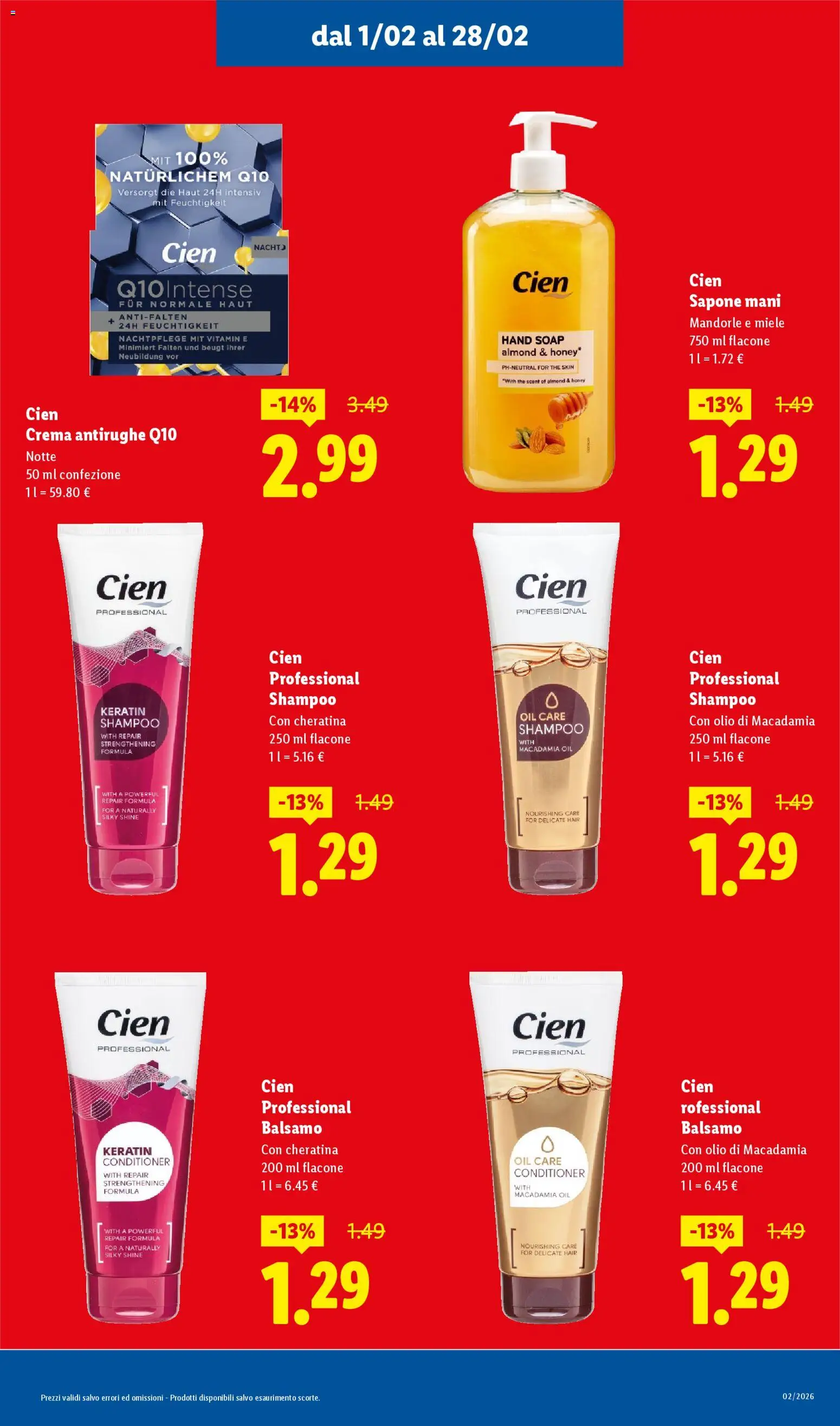 Volantino Lidl del 01.02.2026 | Pagina: 11 | Prodotti: Balsamo, Sapone, Olio, Mandorle