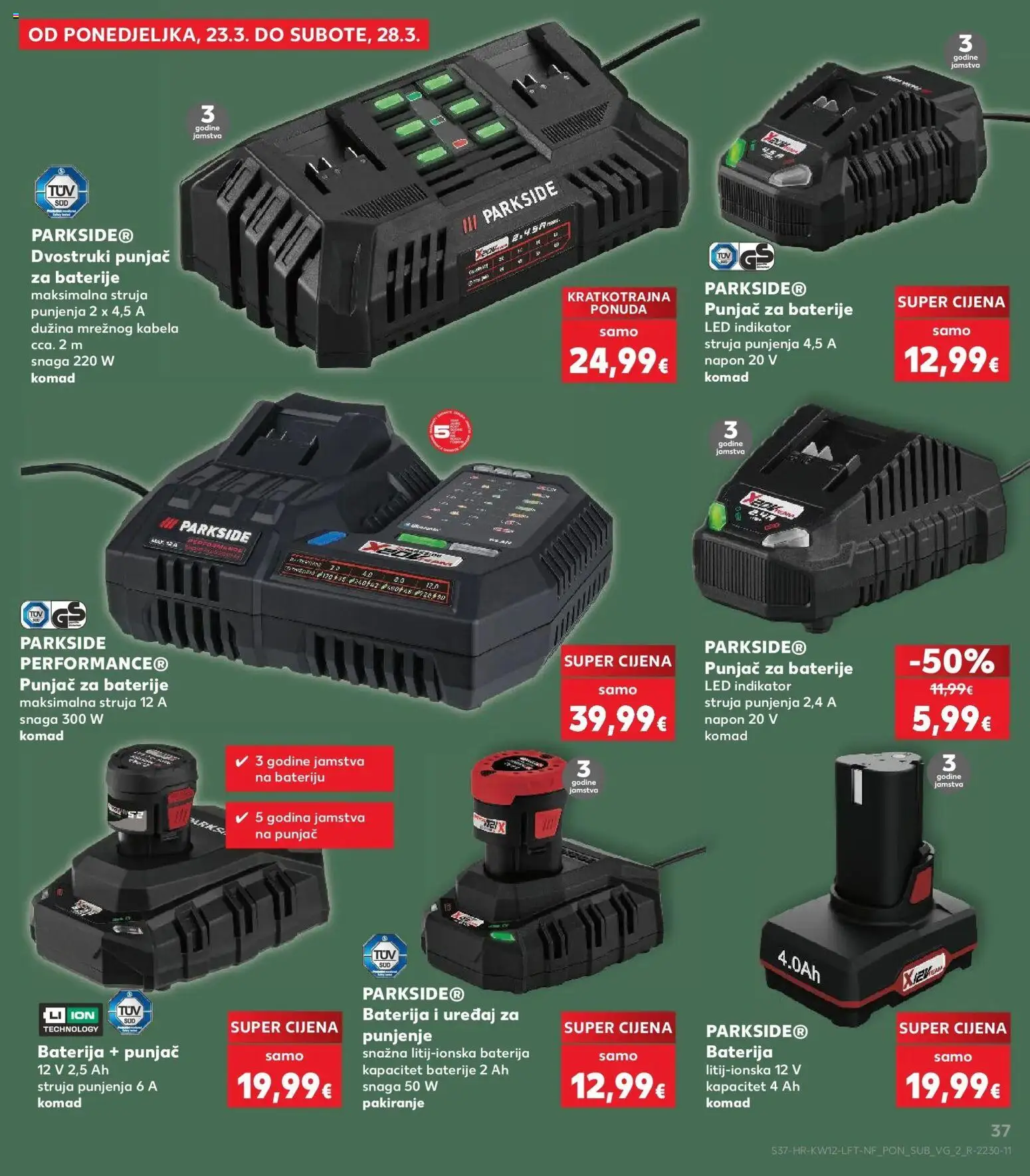 Kaufland katalog | vrijedi od 17.03.2026 | Stranica: 37 | Proizvodi: Baterija, Baterije, Parkside