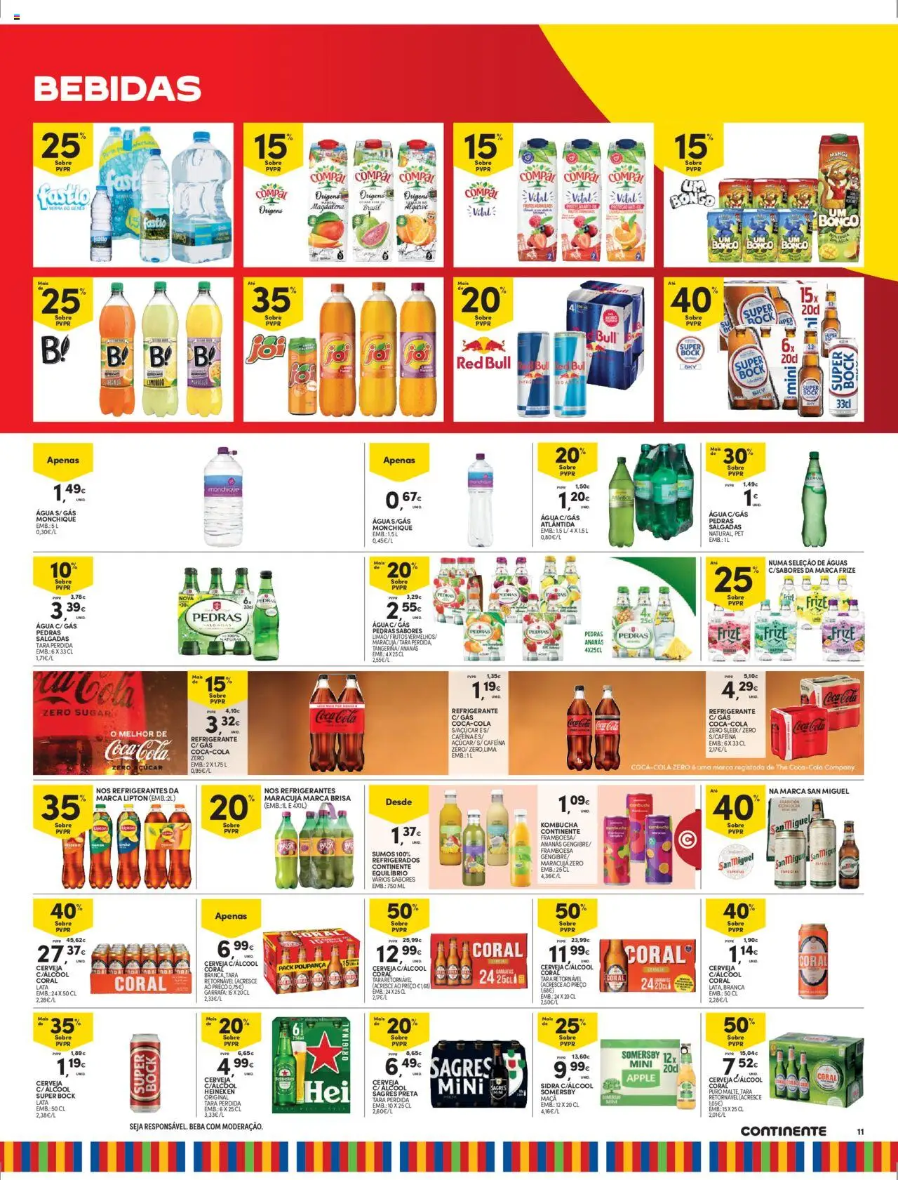 Continente - Madeira: Folheto Semanal │ válido de 14.10.2025 | Página: 11 | Produtos: Agua, Super bock, Somersby, Coca-cola