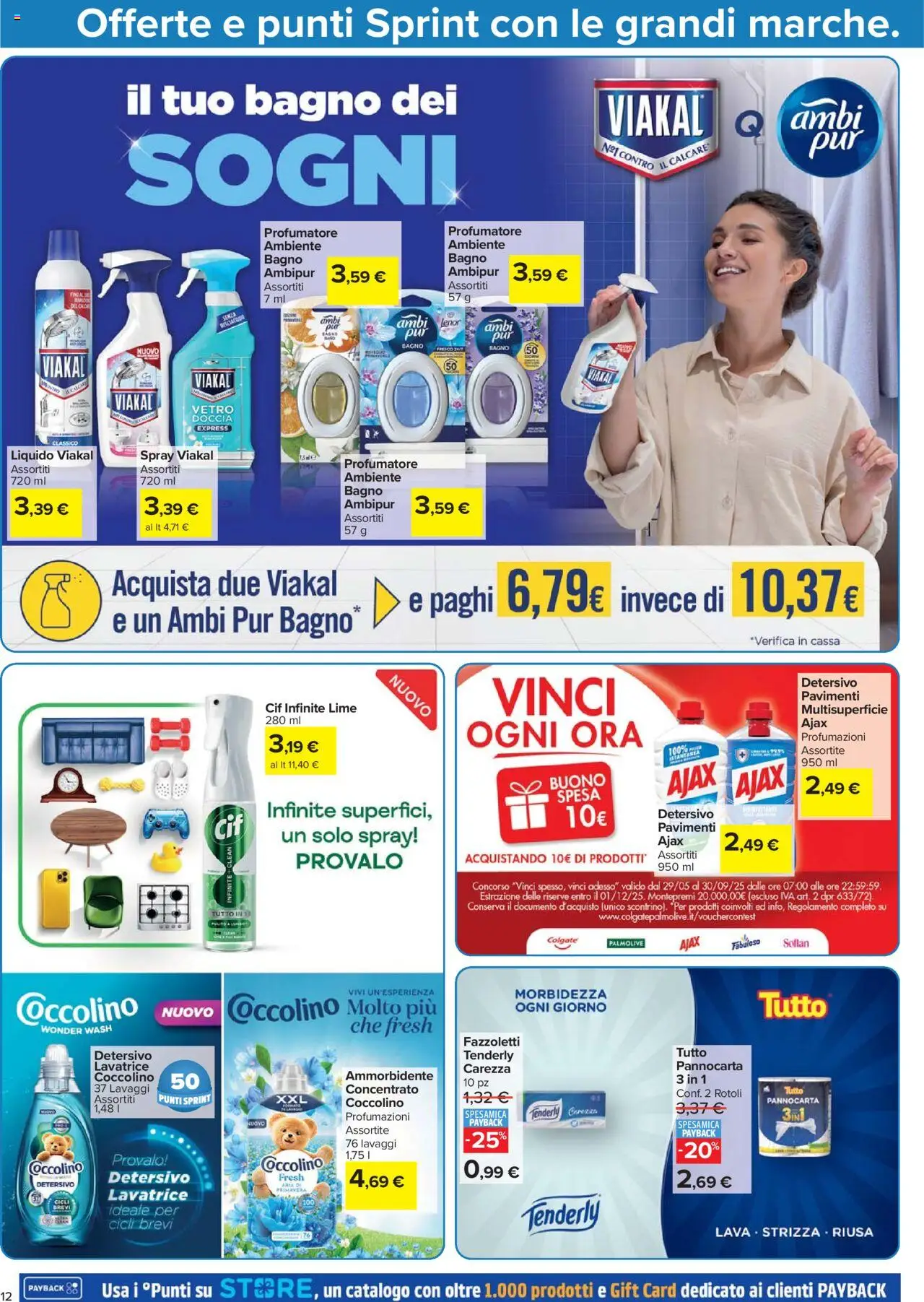 Volantino Carrefour del 07.08.2025 | Pagina: 14 | Prodotti: Ammorbidente, Fazzoletti, Lavatrice, Bagno