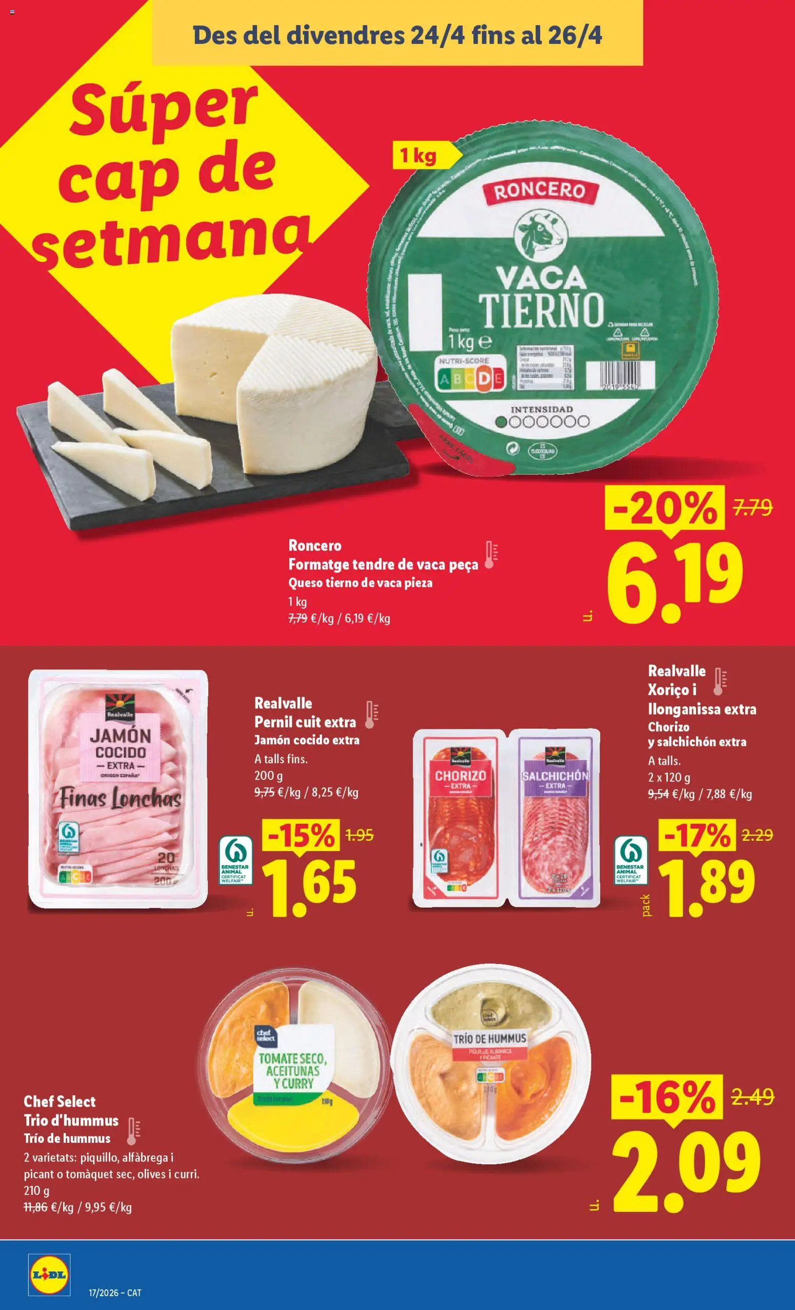 Lidl folleto │ válido desde el 20.04.2026 | Página: 26 | Productos: Queso, Jamón, Jamón cocido