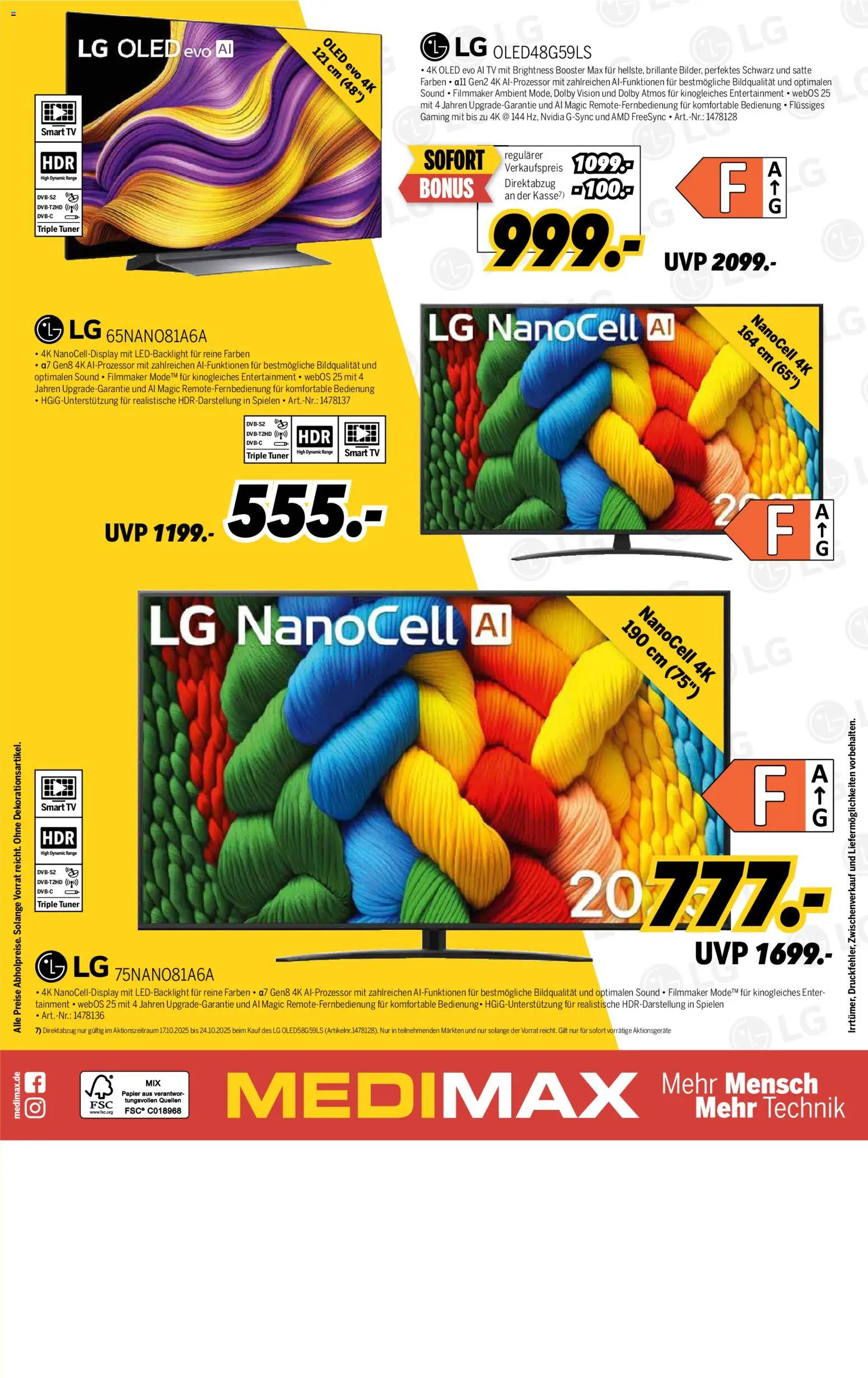 Medimax Marken Tage – gültig ab 18.10.2025 | Seite: 6 | Produkte: LG, Smart TV, TV