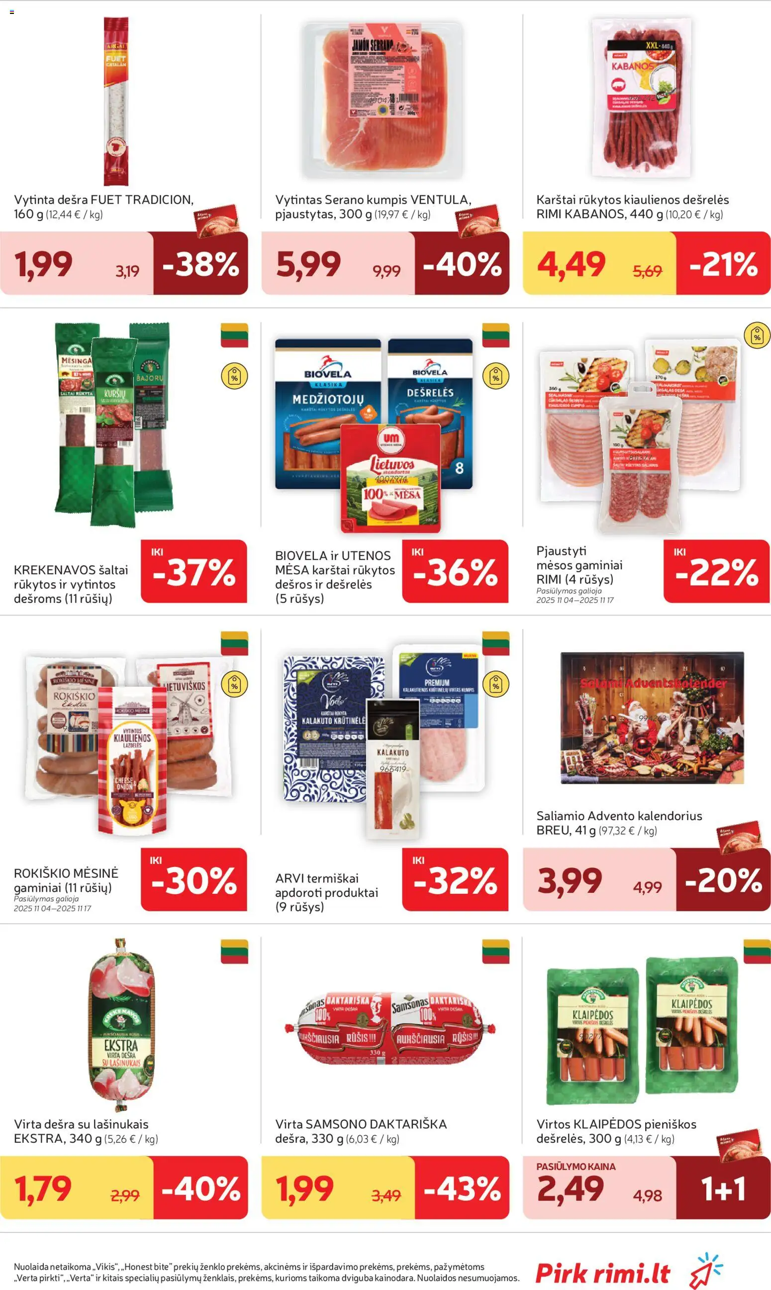 Rimi akcijos nuo 04.11.2025 | Puslapis: 15 | Prekių: Kiaulienos, Dešrelės, Kumpis, Dešra