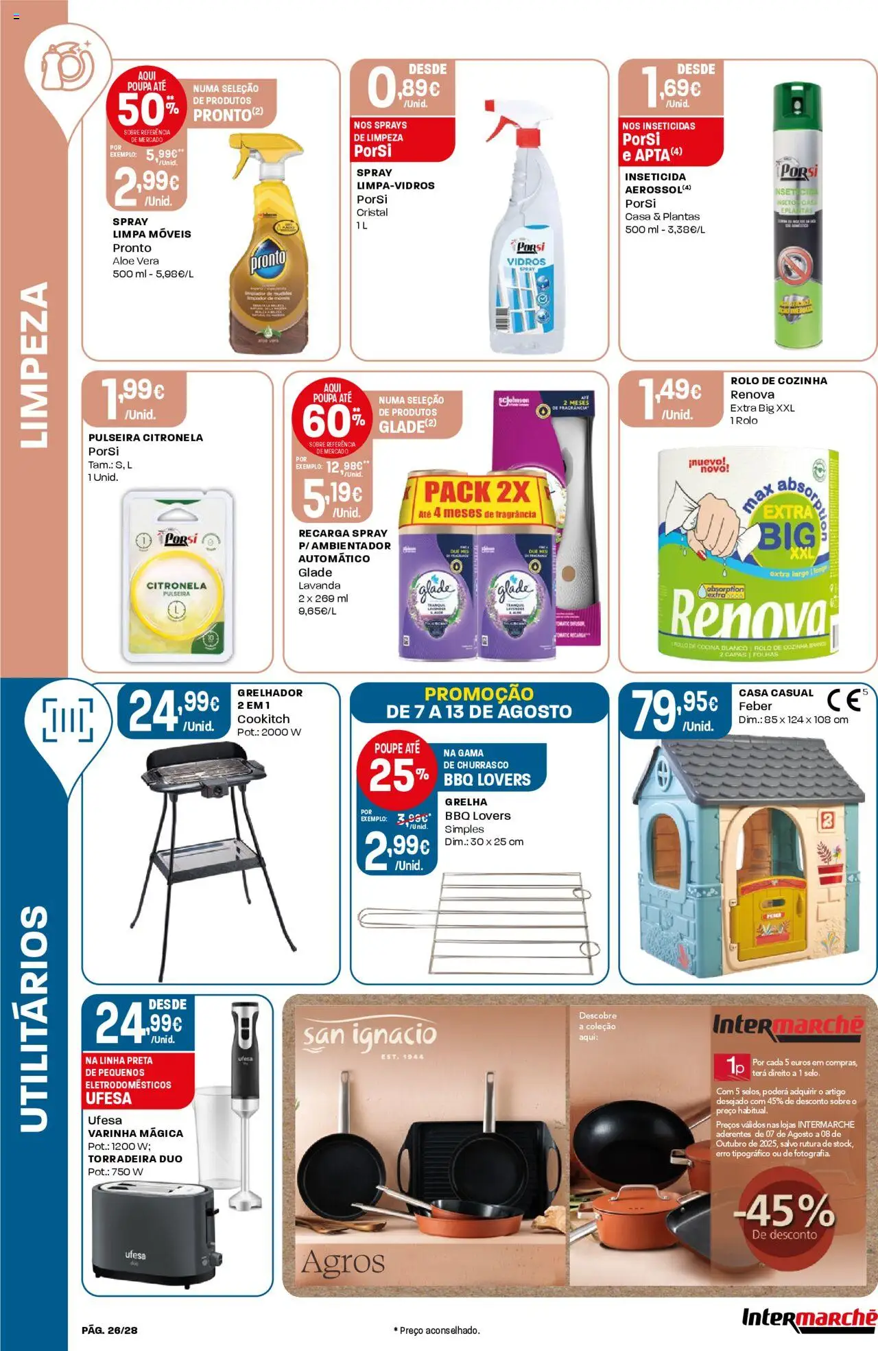 Intermarché folheto │ válido de 07.08.2025 | Página: 26 | Produtos: Pulseira, Torradeira, Fragrância, Inseticida