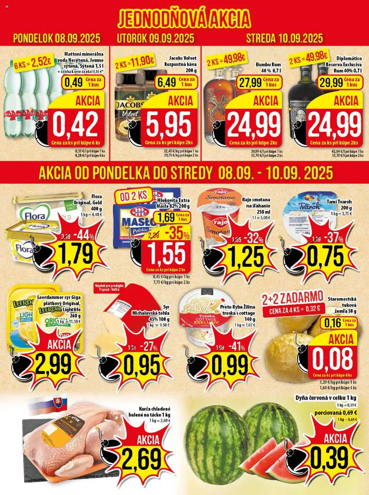 Nové Klas akcie – leták je platný od 08.09.2025 | Strana: 2 | Produkty: Káva, Mattoni, Voda, Treska