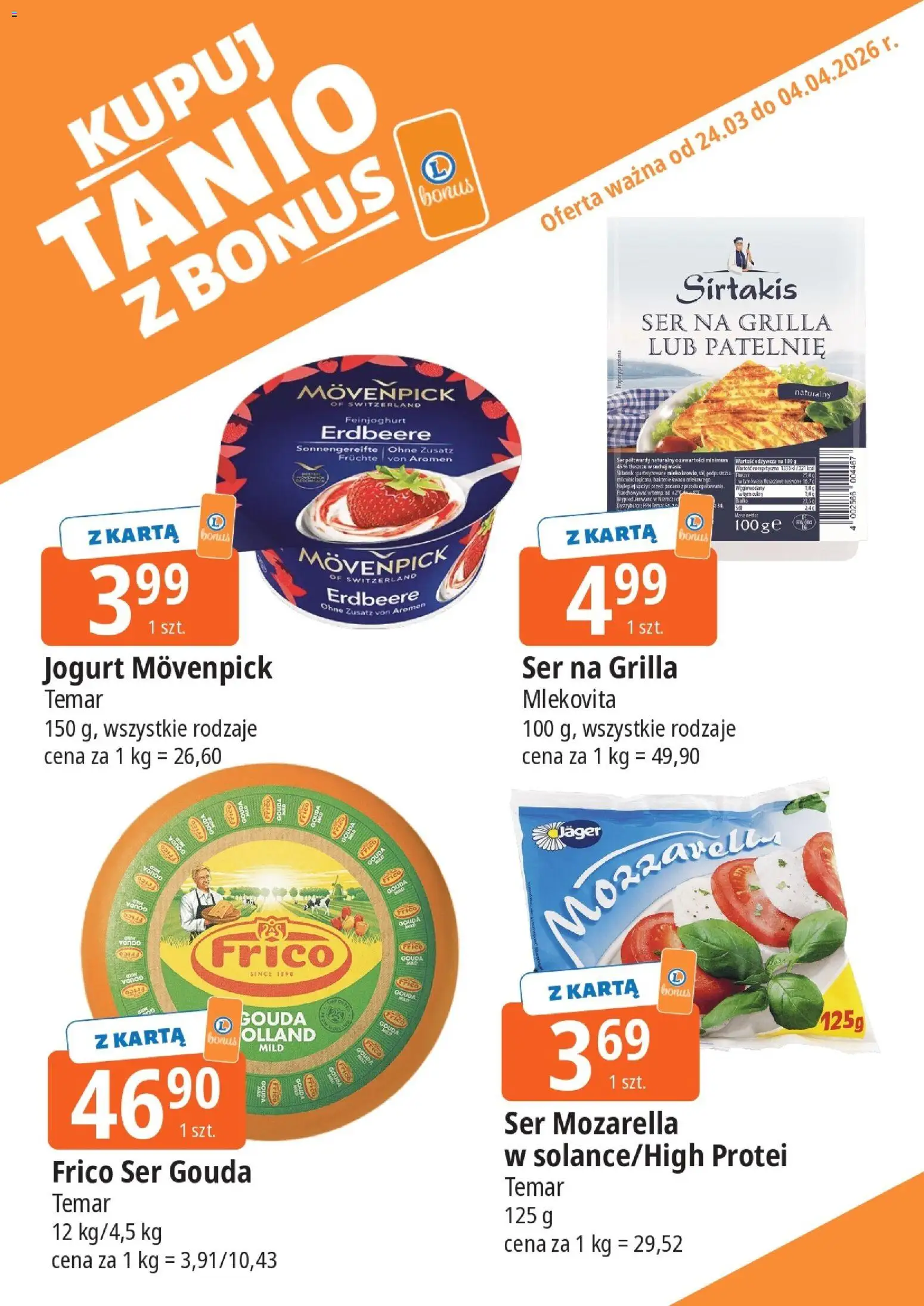 E.Leclerc gazetka - Kłodzko kupony dodatkowe od 24.03.2026 | Strona: 8 | Produkty: Karta, Ser, Ser na grilla, Ser gouda