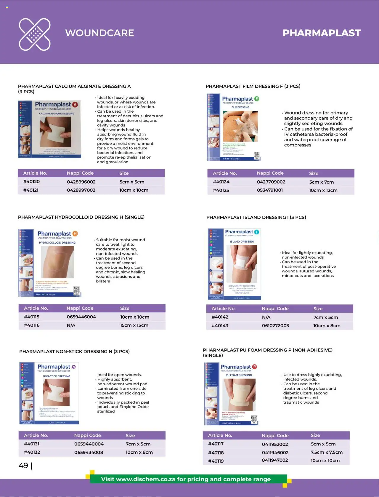 Dis-Chem - HomeCare Catalogue │ valid from 01.01.2025 | Page: 52 | Products: Tent, Light, Dressing, Foam
