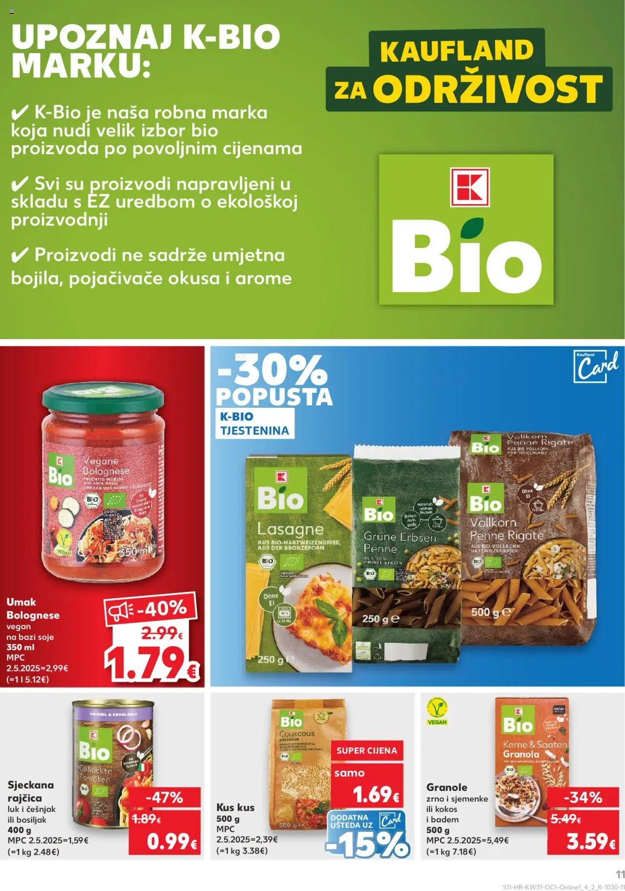 Kaufland katalog | vrijedi od 30.07.2025 | Stranica: 11 | Proizvodi: Lasagne, Bosiljak, Pasta, Kus kus
