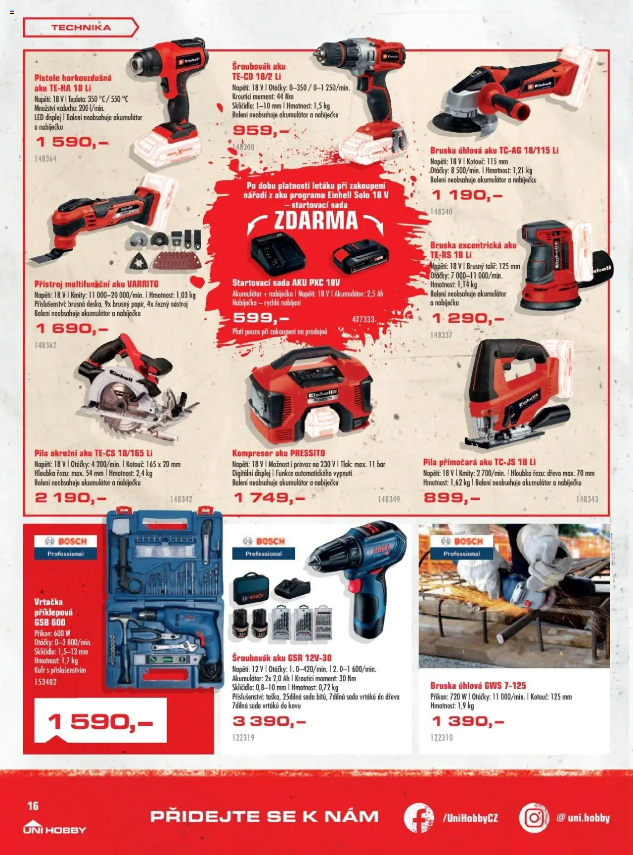 Uni Hobby leták od 28.05.2025 | Strana: 16 | Produkty: Talíř, Kompresor, Nářadí, Pila