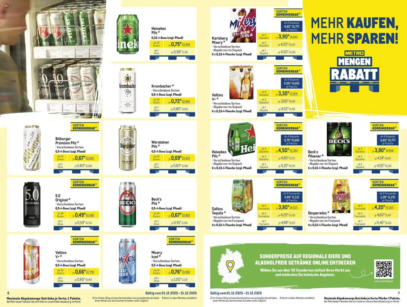 Metro Monats-Mix – gültig ab 01.12.2025 | Seite: 4 | Produkte: Bier, Heineken, Warsteiner, Krombacher