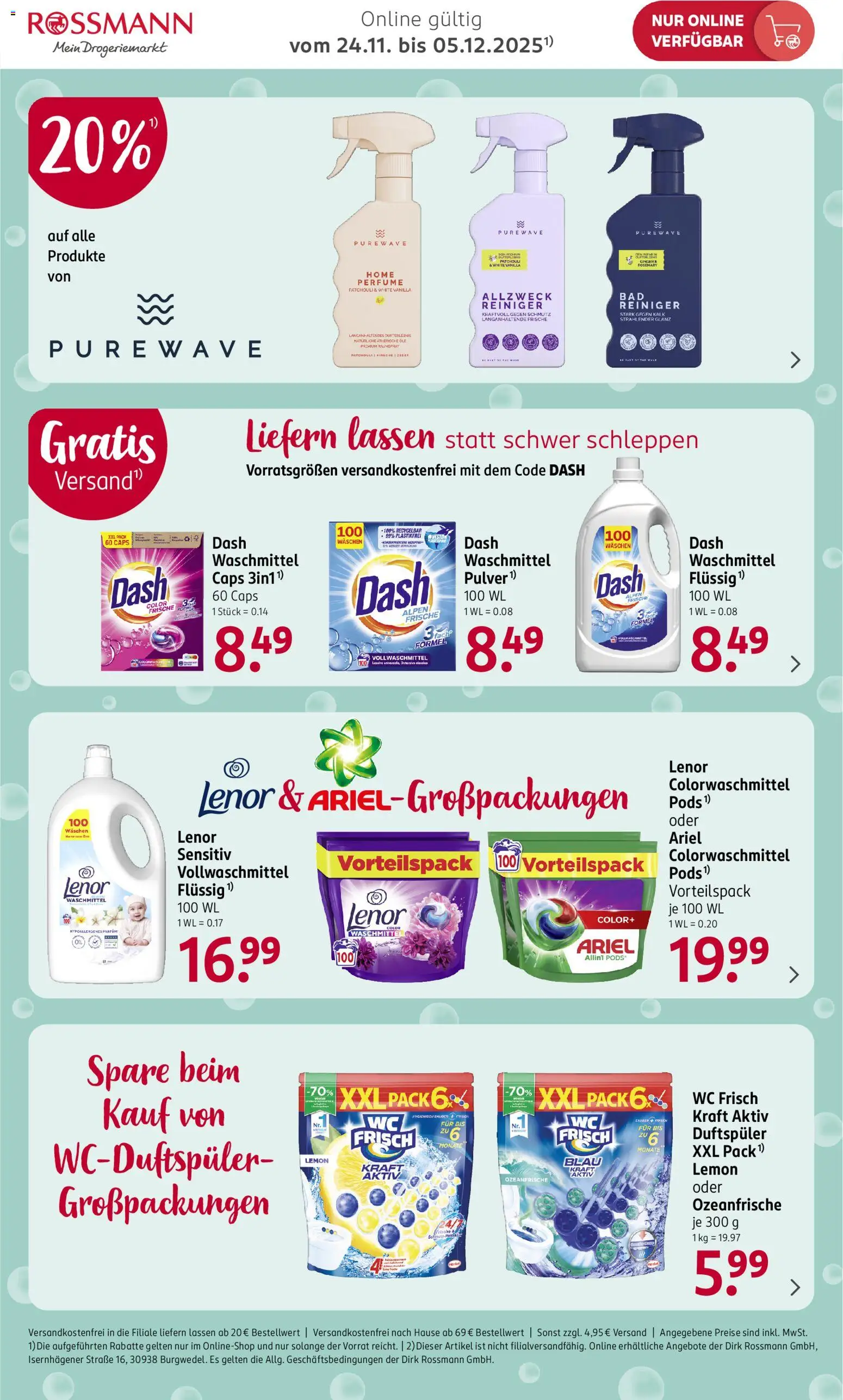 Rossmann Onlineprospekt – gültig ab 24.11.2025 | Seite: 6 | Produkte: Lenor, Parfüm, Waschmittel, Wc frisch