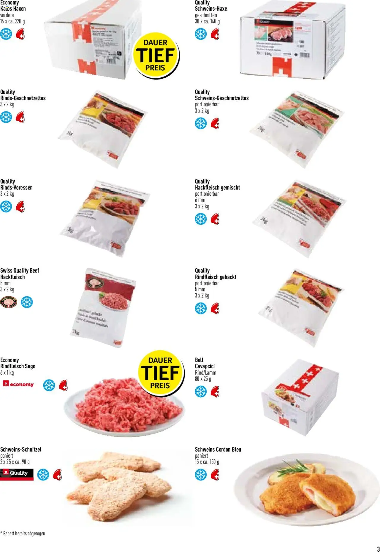 Prodega Aktionen Schweizer Armee ab 15.04.2025 | Seite: 3 | Produkte: Cevapcici, Rindfleisch